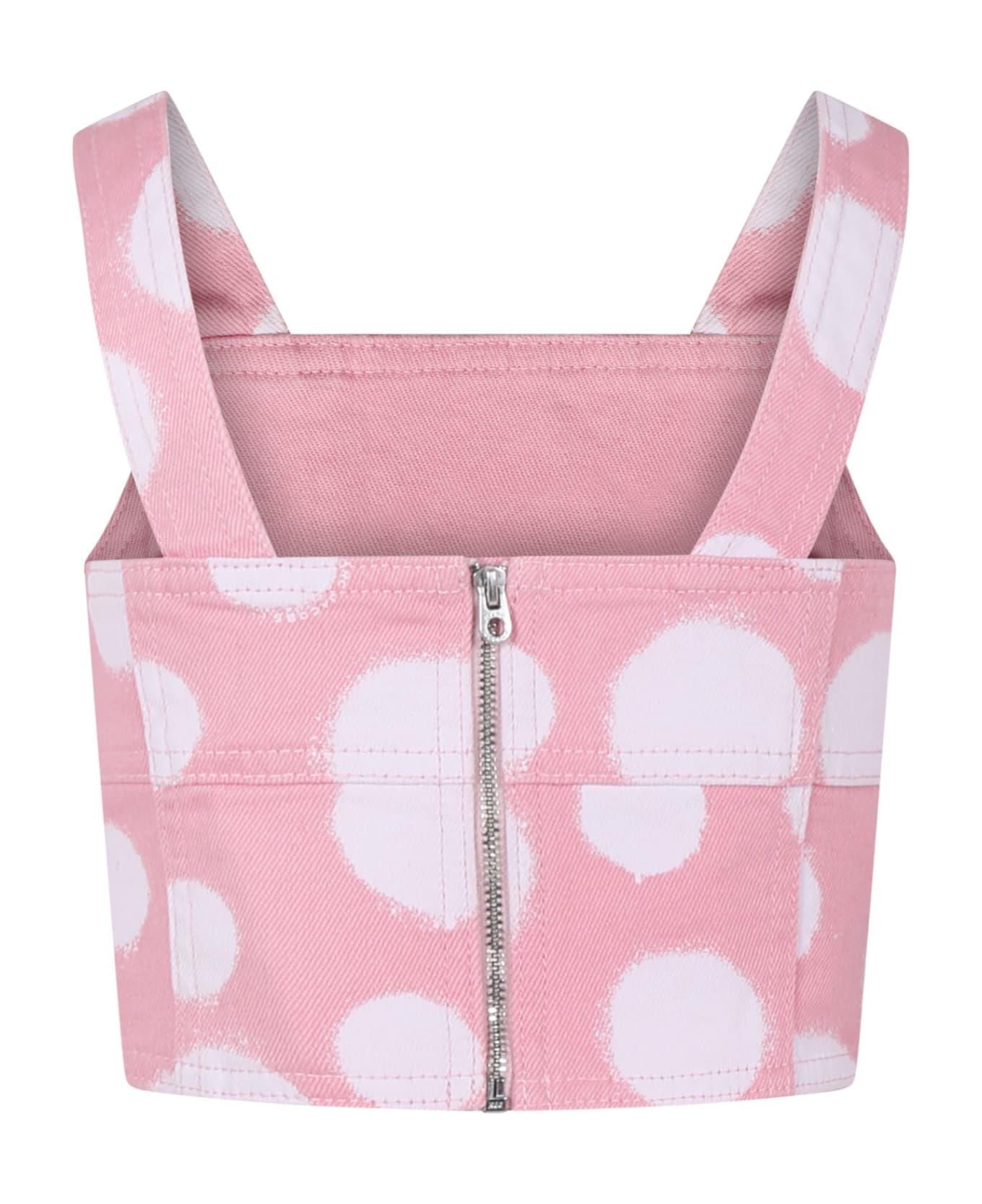 Marc Jacobs Pink Top For Girl With All-over Polka Dots - Pink