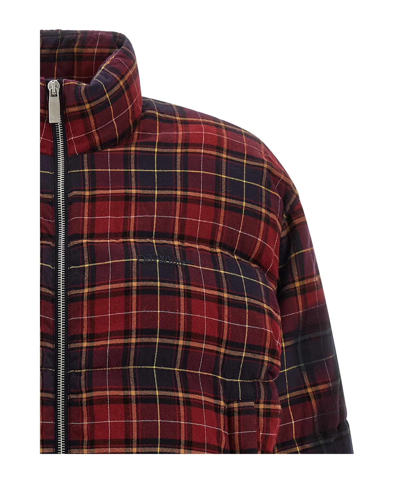 Off-White 
check Flan Arrow Spray
 Down Jacket - Bordeaux