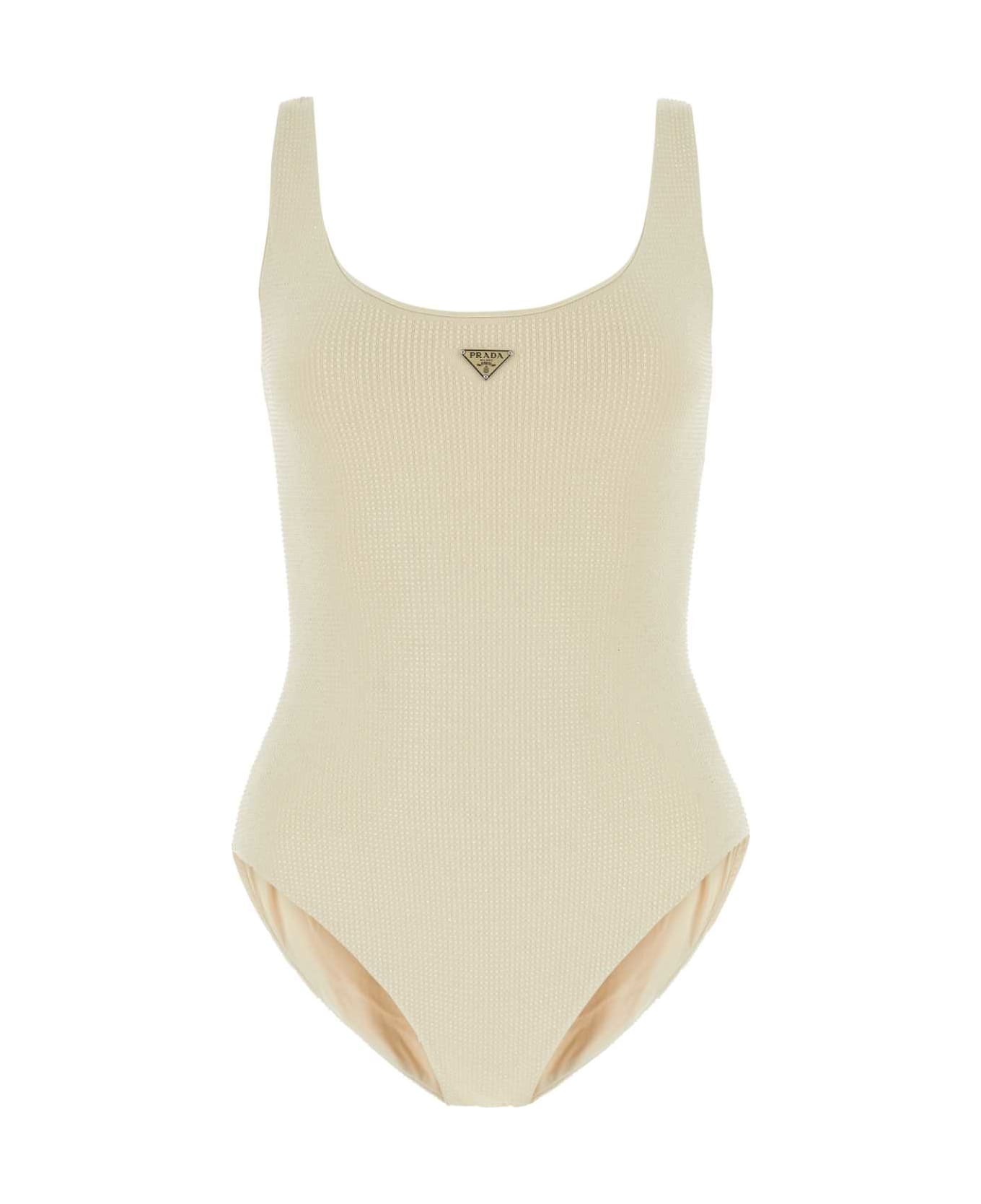 Prada Embellished Stretch Nylon Swimsuit - NUDOTRASPARE