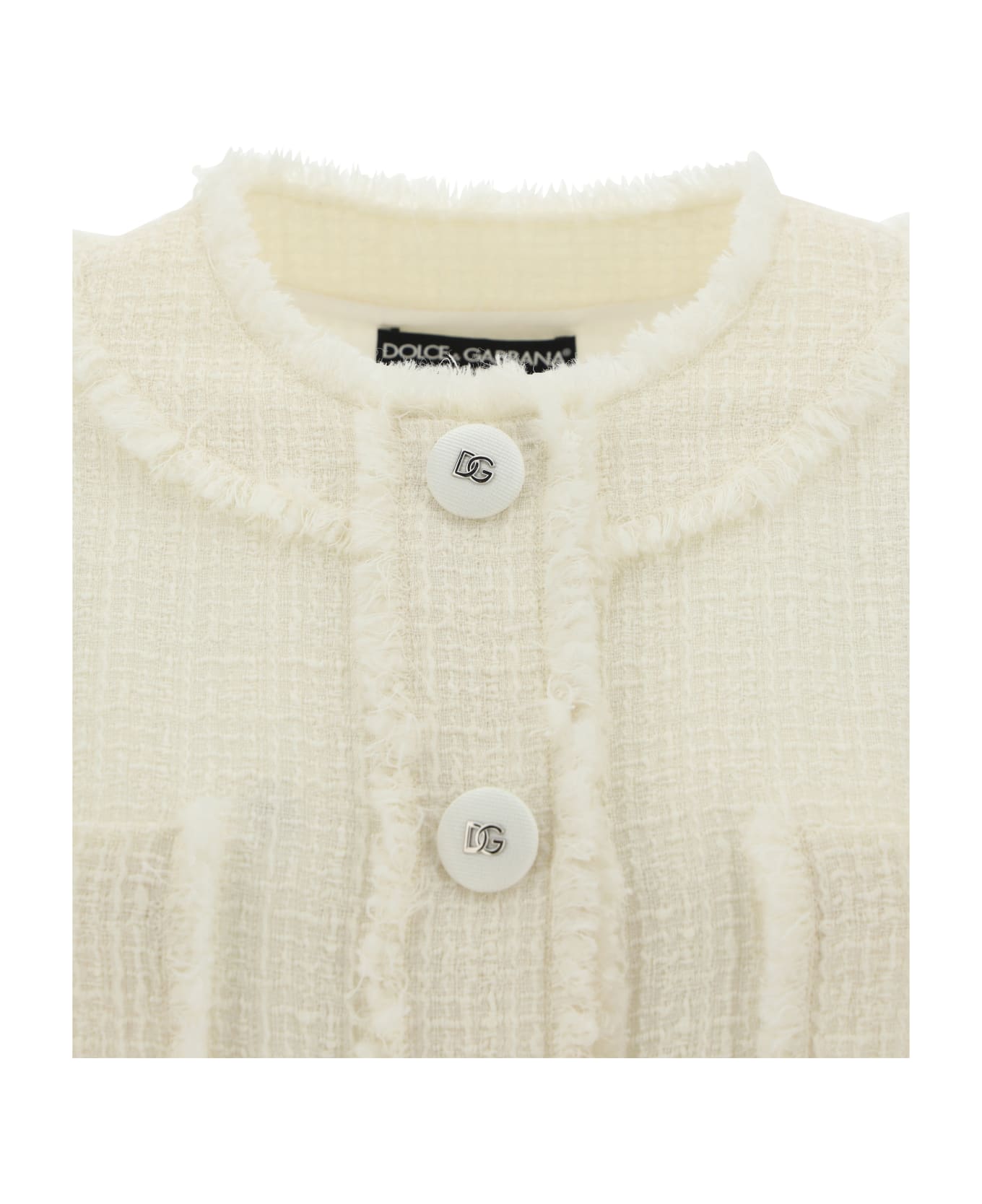 Dolce & Gabbana Tweed Jacket - Bianco Panna