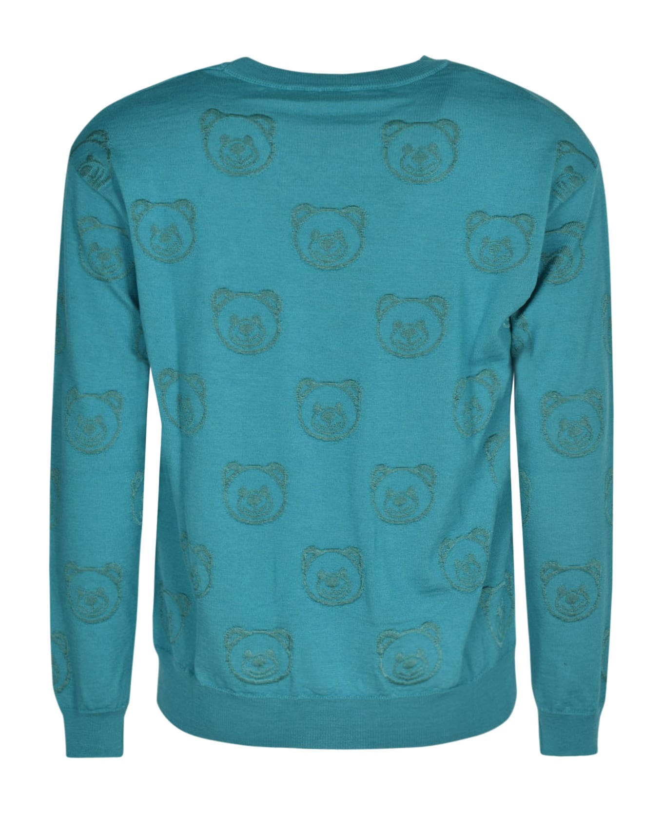 Moschino Bear Logo Ribbed Sweater - Blue