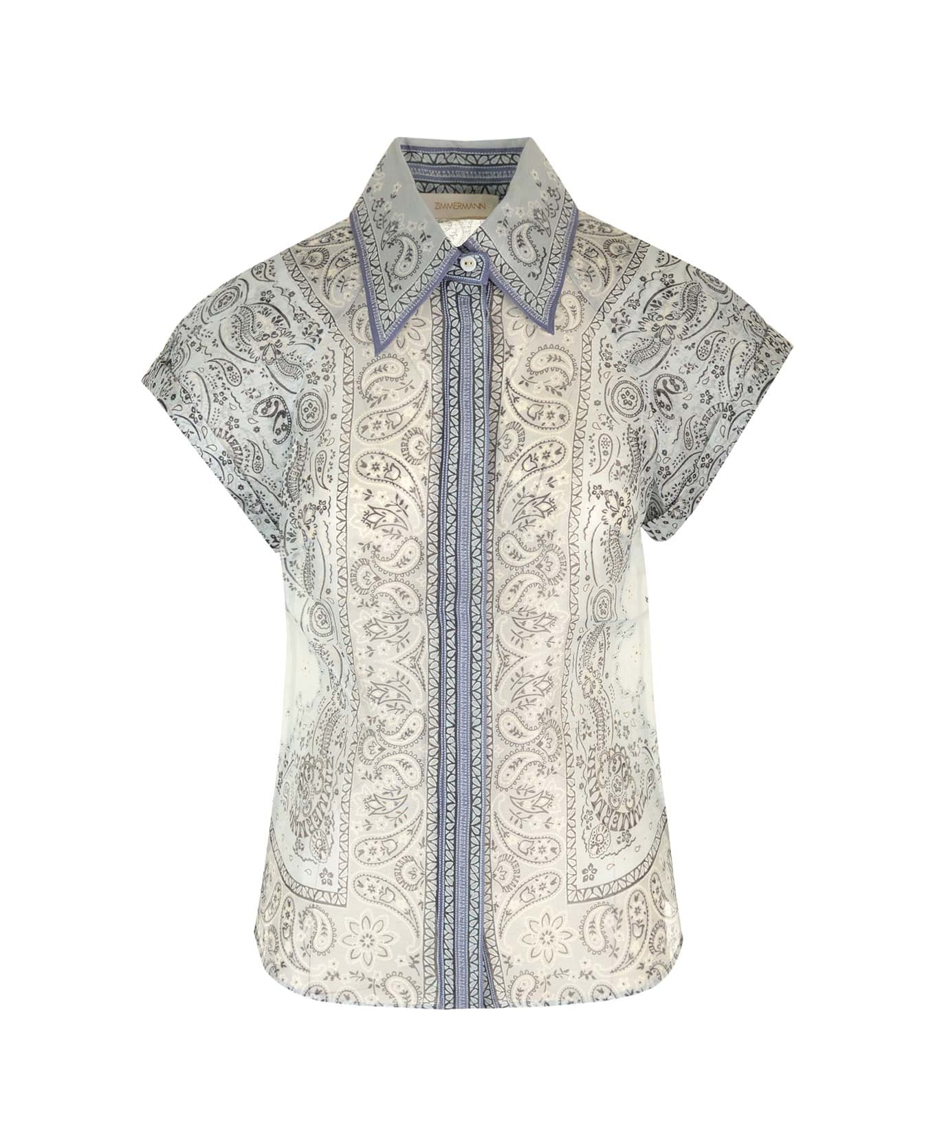 Zimmermann Linen And Silk Shirt - Blue シャツ