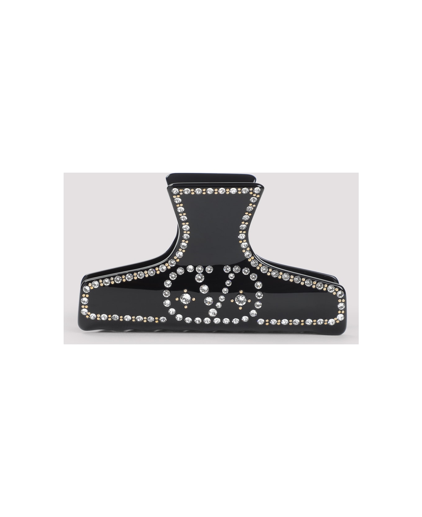 Valentino Garavani Resin Hair Clip - Rfy Nero Oro Crystal