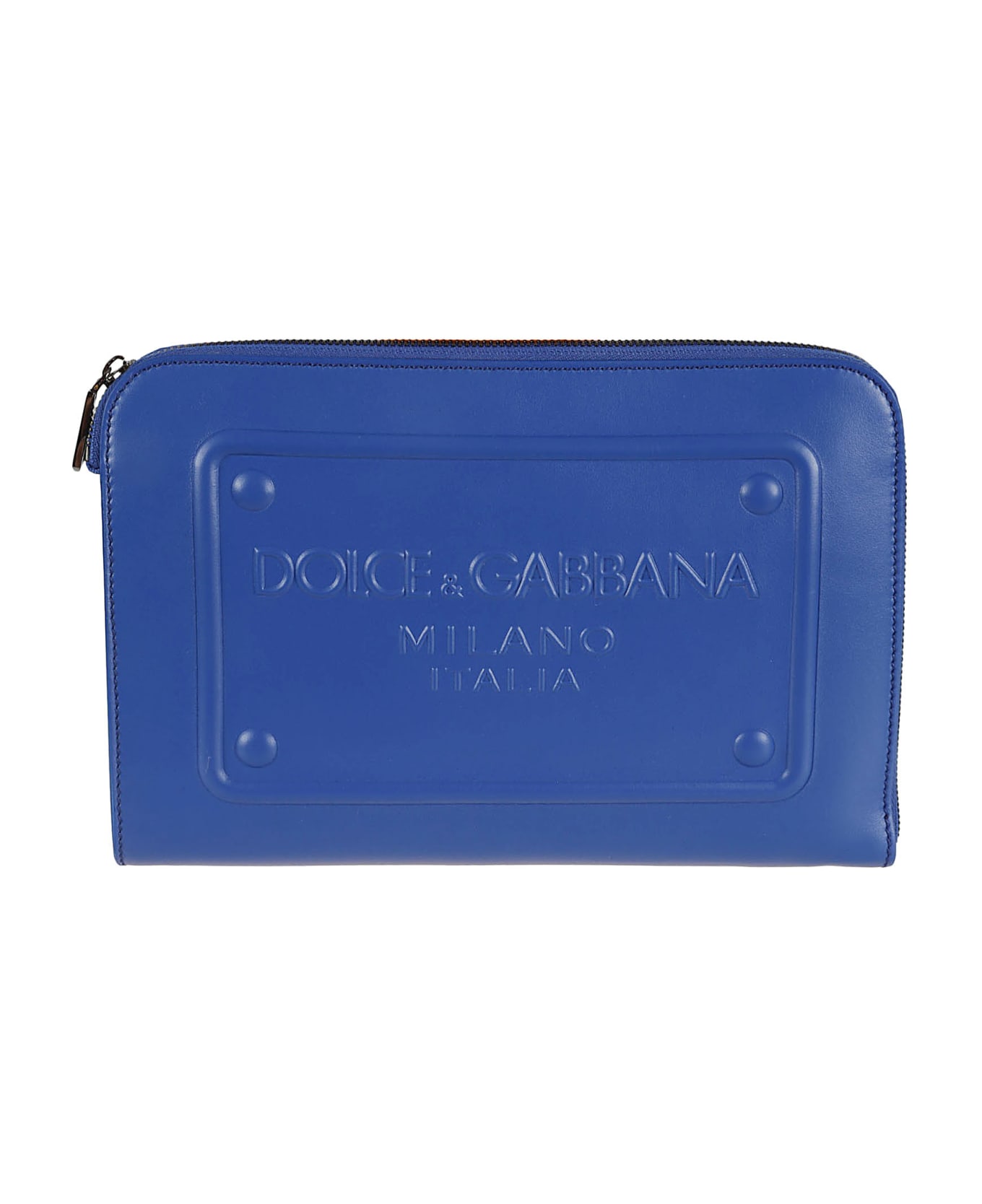 Dolce & Gabbana Logo Embossed Clutch - Blue