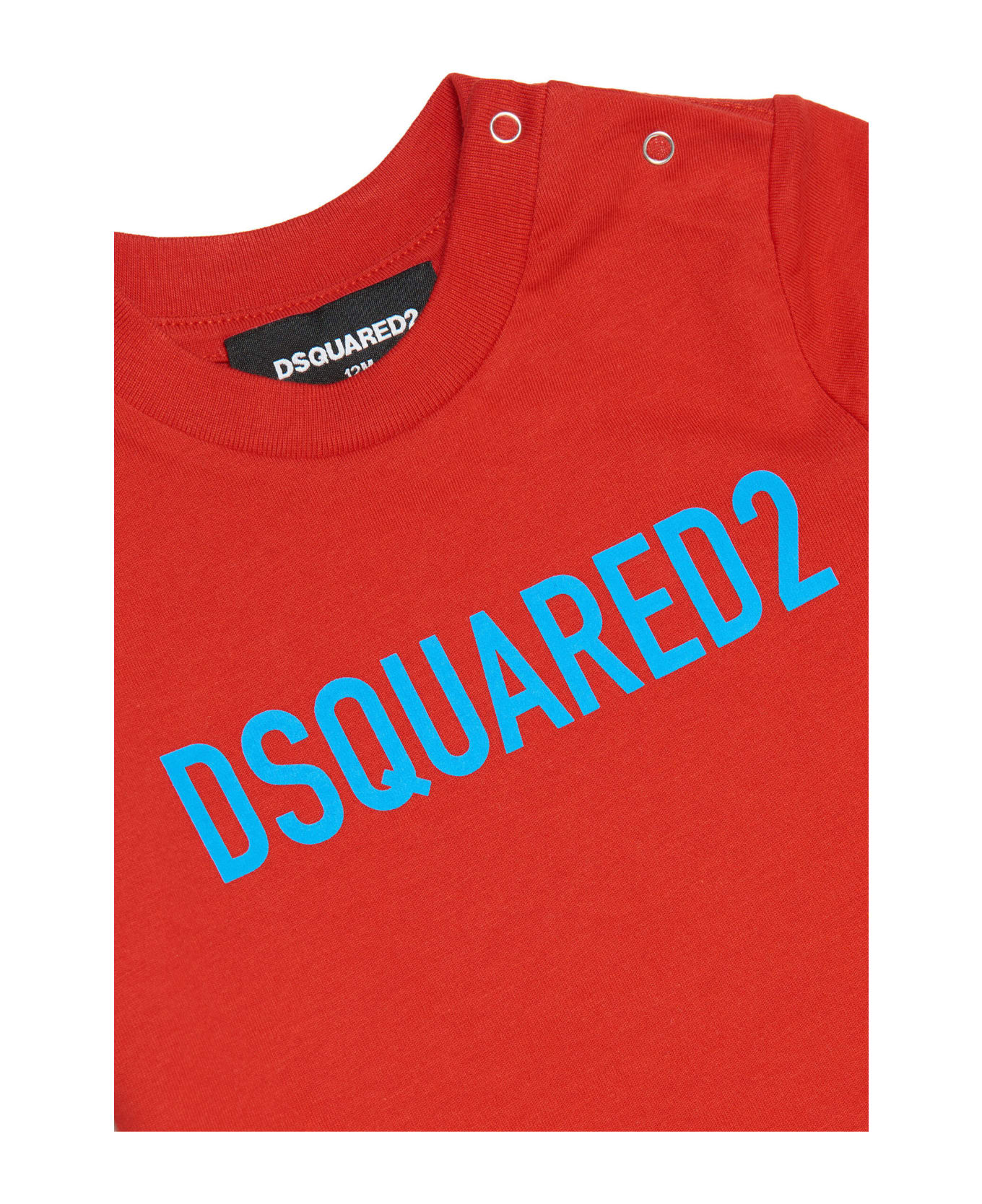 Dsquared2 D2t858b-eco T-shirt Dsquared Red Organic Cotton T-shirt With Logo - Fiery red