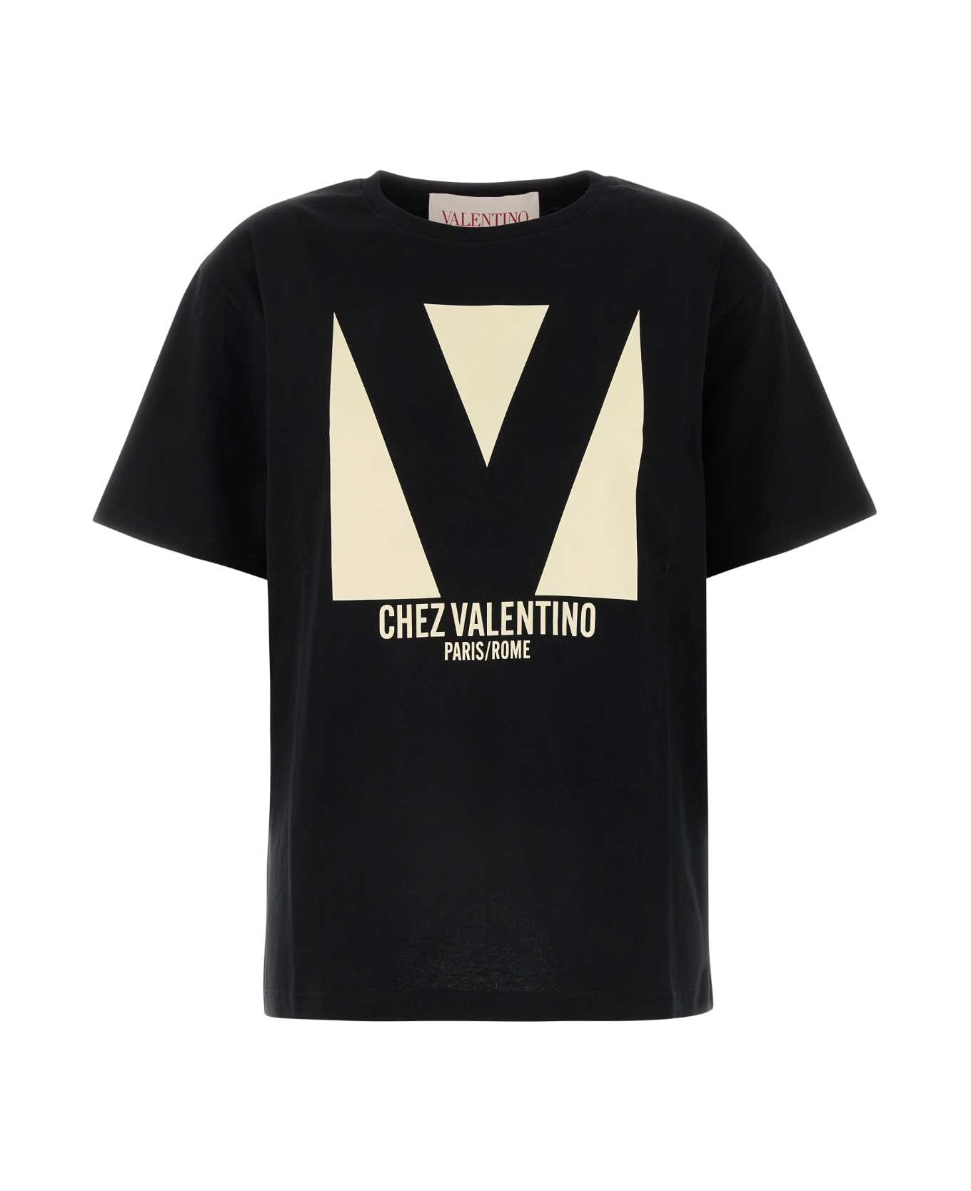 Valentino Garavani Black Cotton T-shirt - NERO