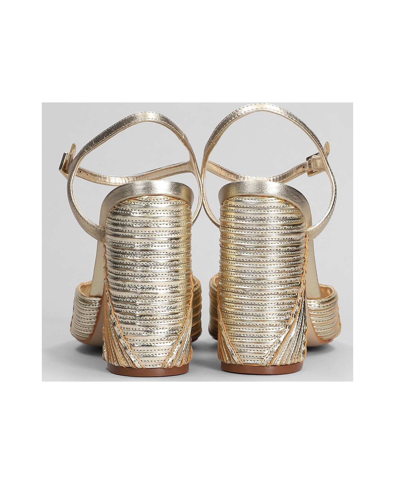 Schutz Lupita Sandals In Gold Leather - gold