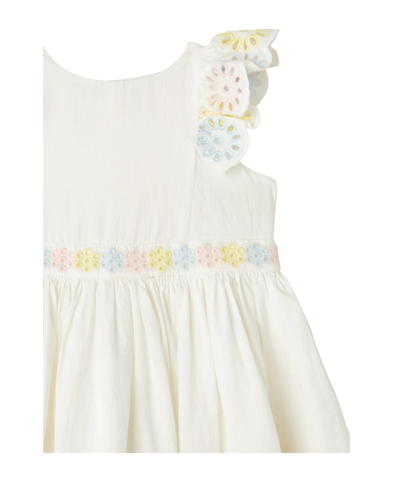 Stella McCartney Kids Dress With Embroidery - Cream ボディスーツ＆セットアップ