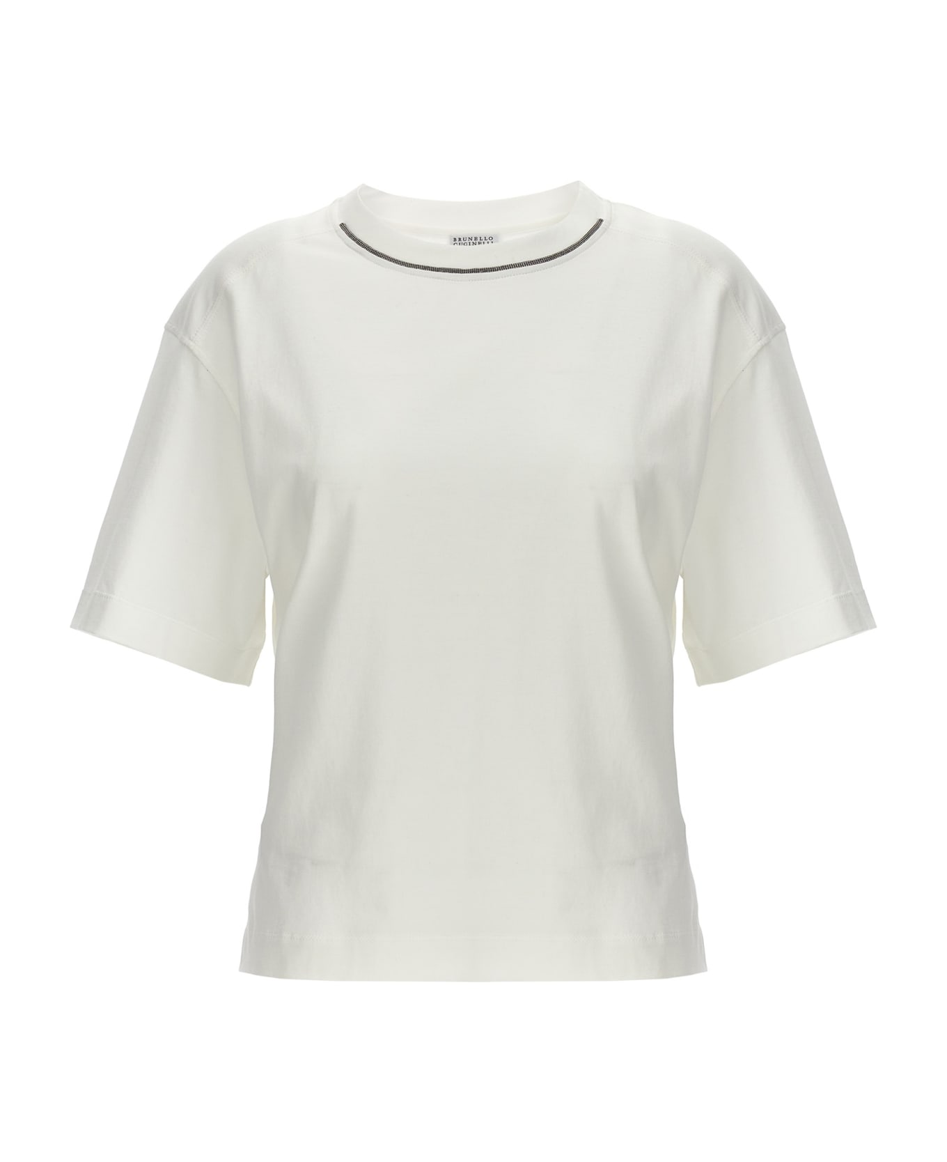 Brunello Cucinelli Round Neck Pullover - White Tシャツ