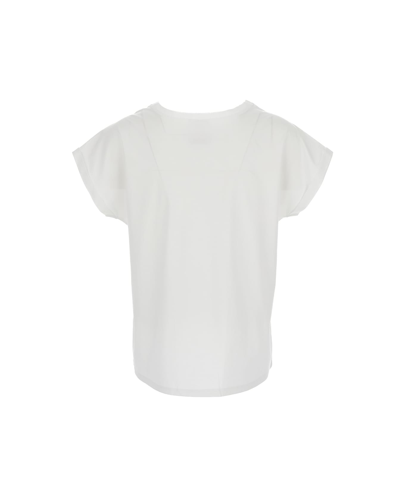 Allude White T-shirtr With U Neckline In Cotton Woman - White