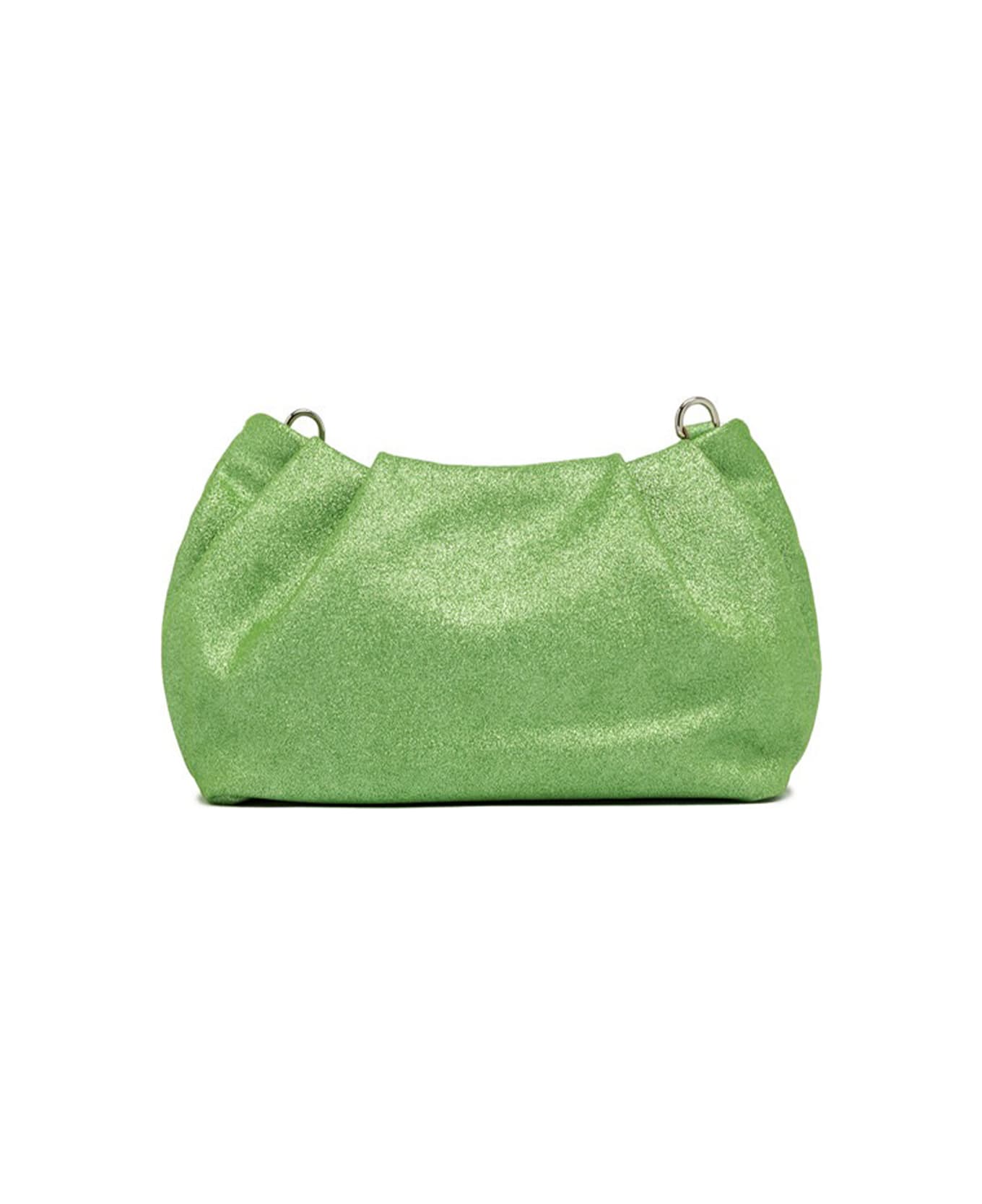 Gianni Chiarini Green Glitter Pearl Clutch Bag With Curled Effect - ACERBO ショルダーバッグ