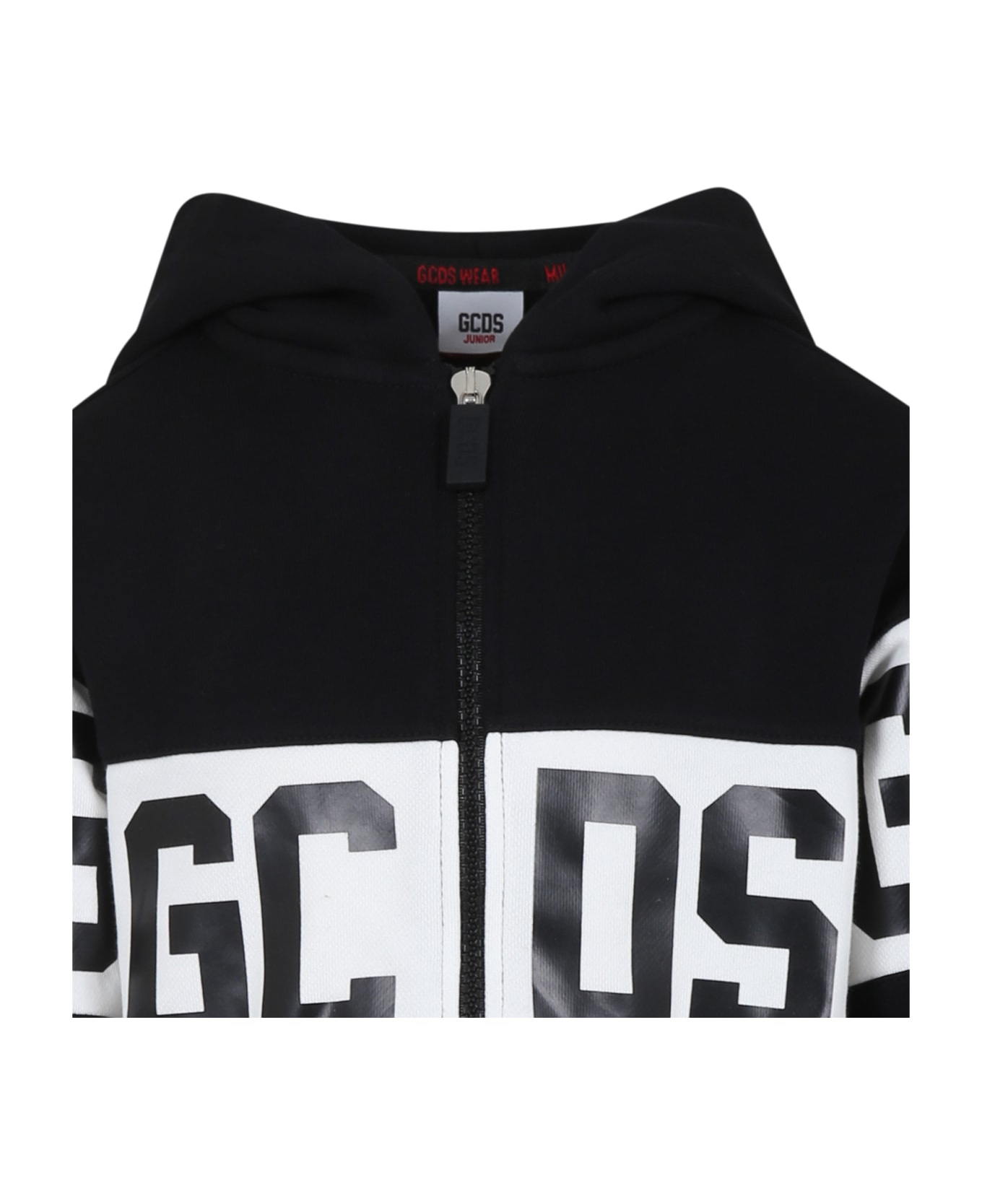 GCDS Mini Black Sweatshirt For Kids With Logo - Black