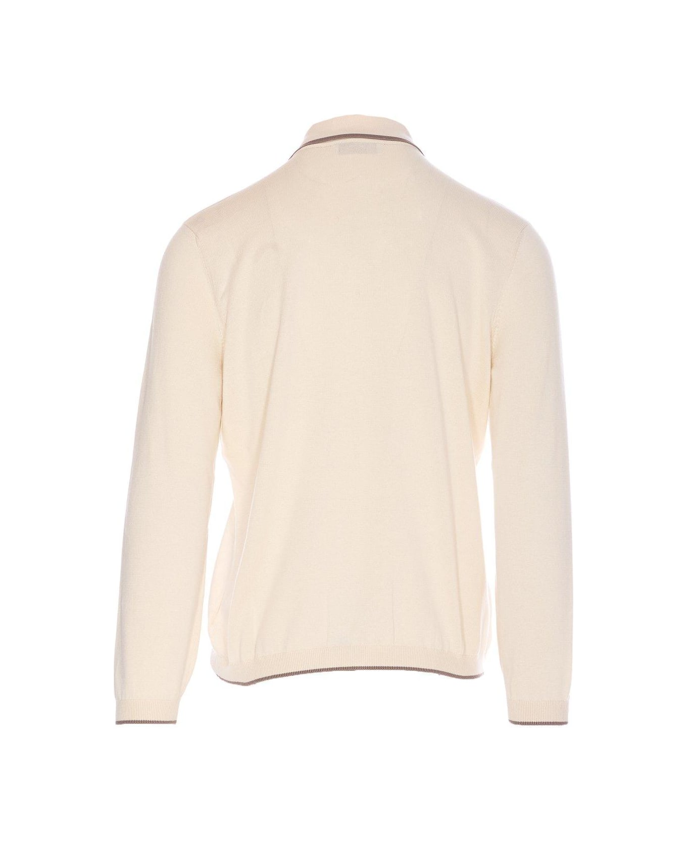 Brunello Cucinelli Geometric Jacquard Knitted Shirt - White
