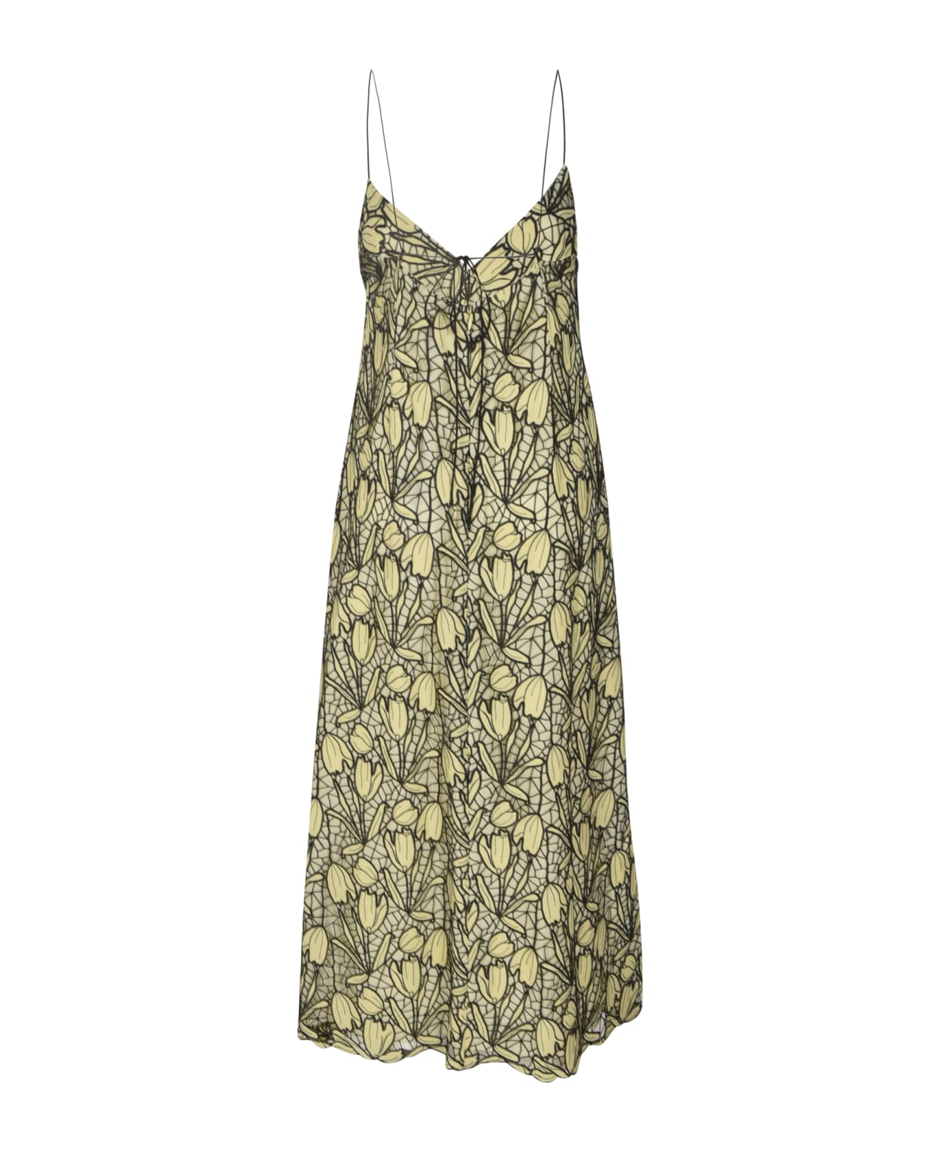 Paul Smith All-over Floral Print V-neck Dress - Yellow ワンピース＆ドレス