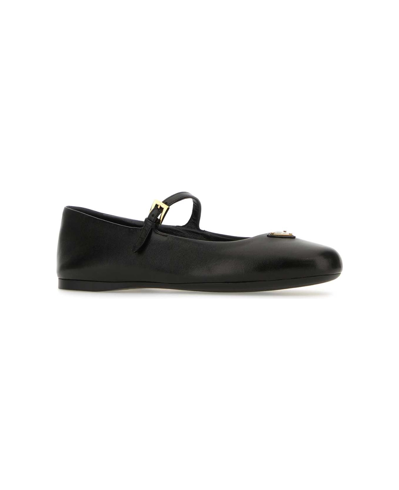 Prada Black Nappa Leather Ballerinas - NERO