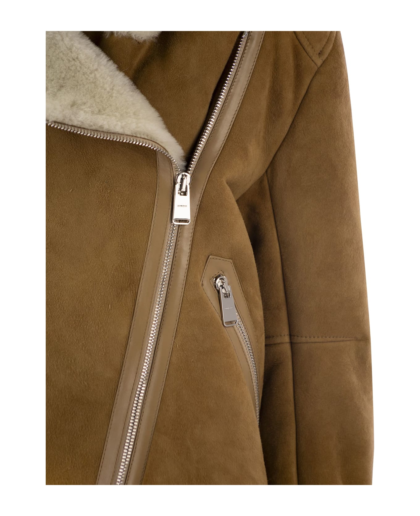 Dondup Loose Shearling Jacket - Caramel