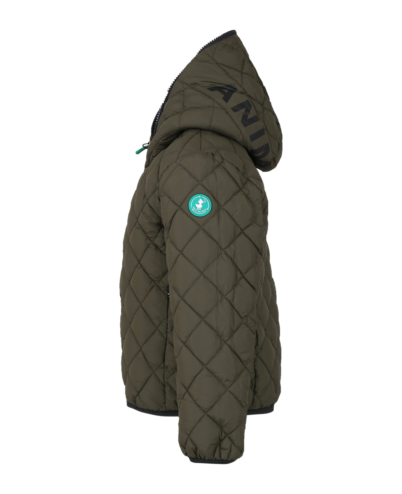 Save the Duck Reversible Jobi Green Down Jacket For Boy With Logo - Green