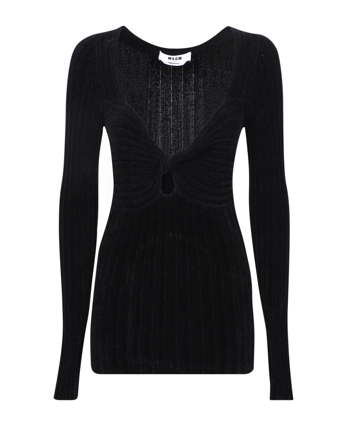 MSGM Twist Detailing Sweater - Black ニットウェア