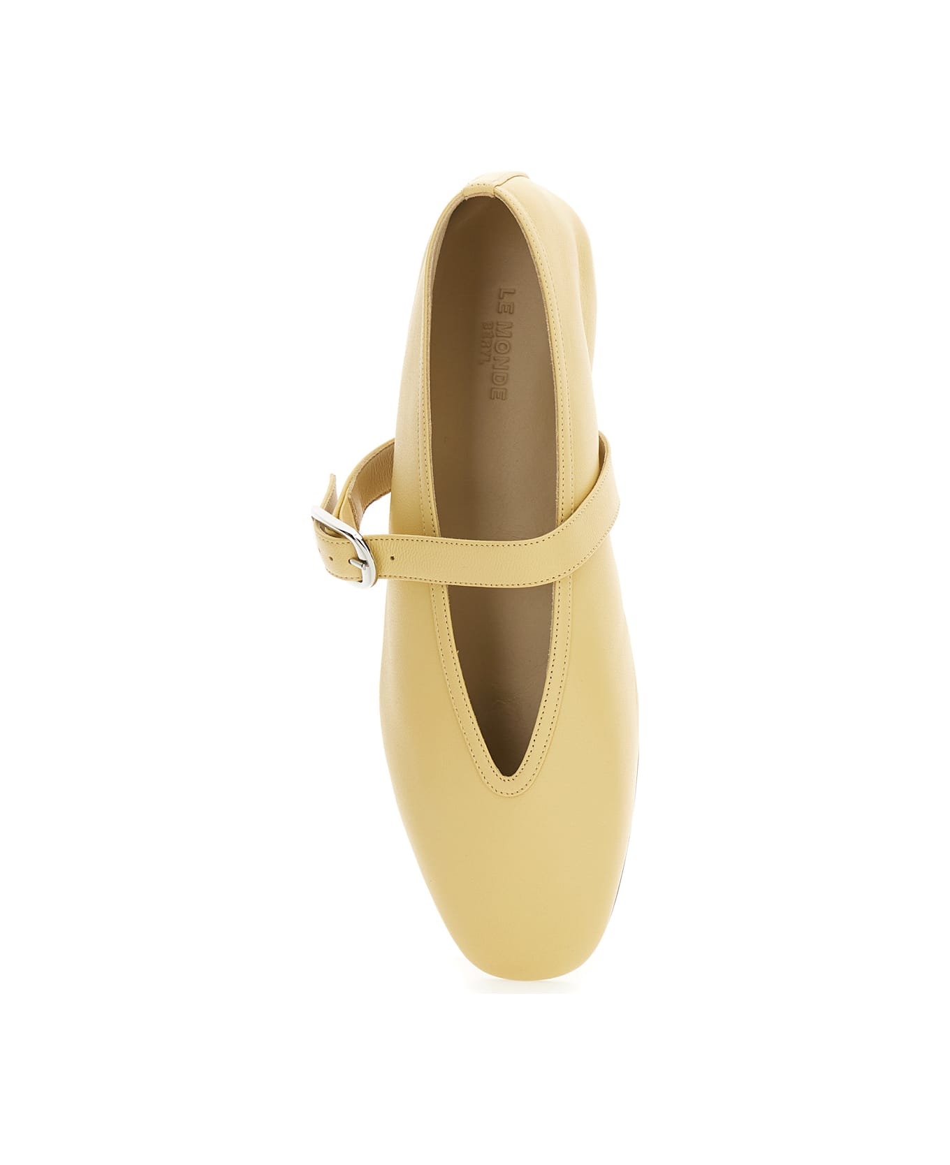 Le Monde Beryl 'stella' Beige Ballerinas With With Buckle Strap In Leather Woman - Beige