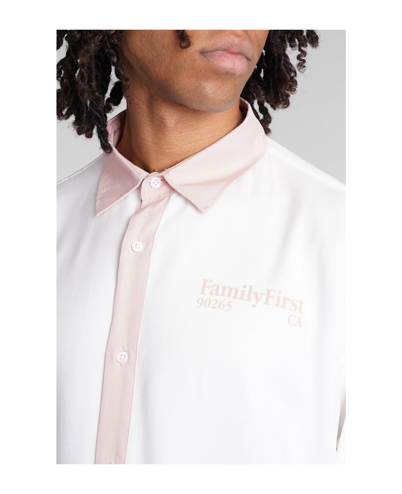 Family First Milano Shirt In White Viscose - white
