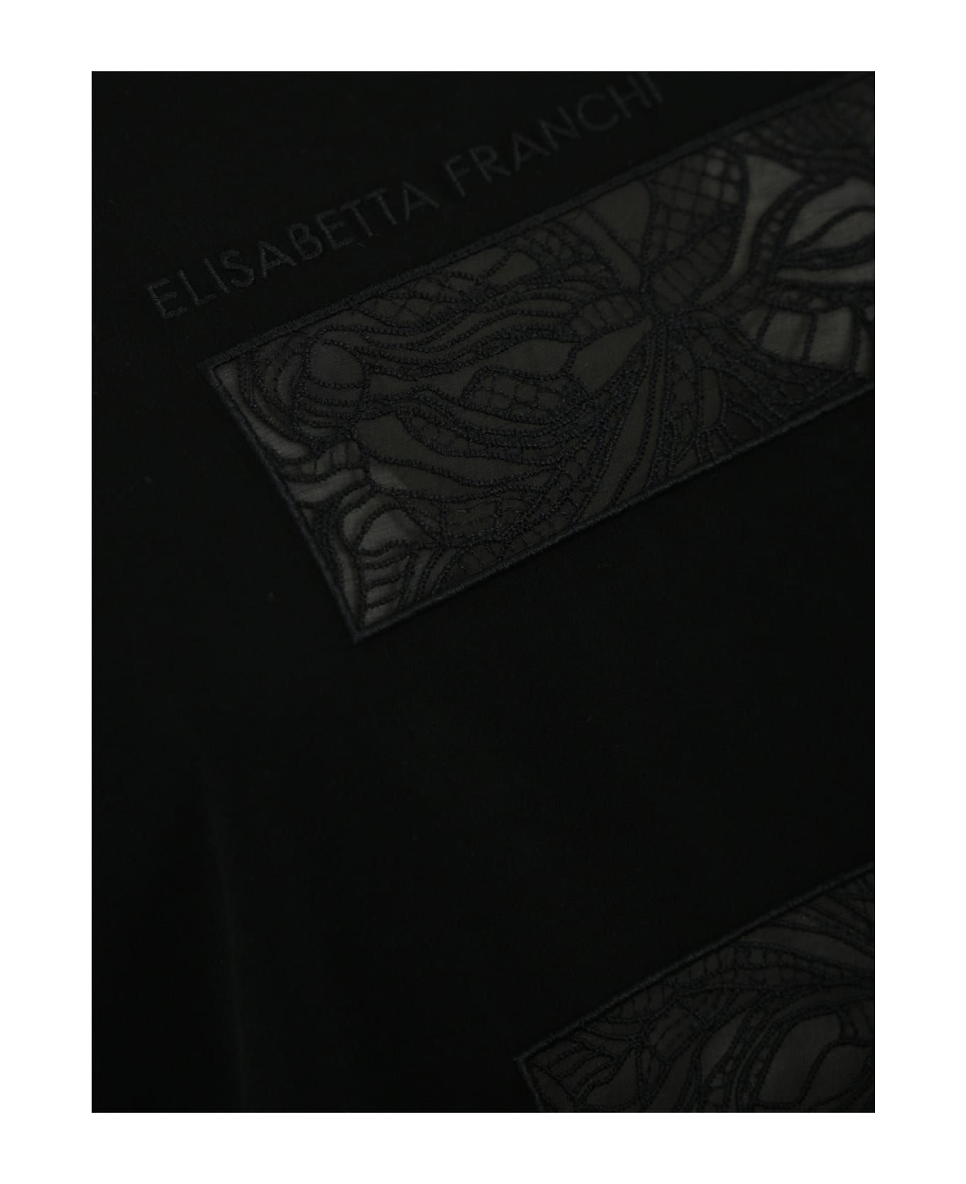 Elisabetta Franchi Jersey T-shirt With Macro Voile Logo - Black