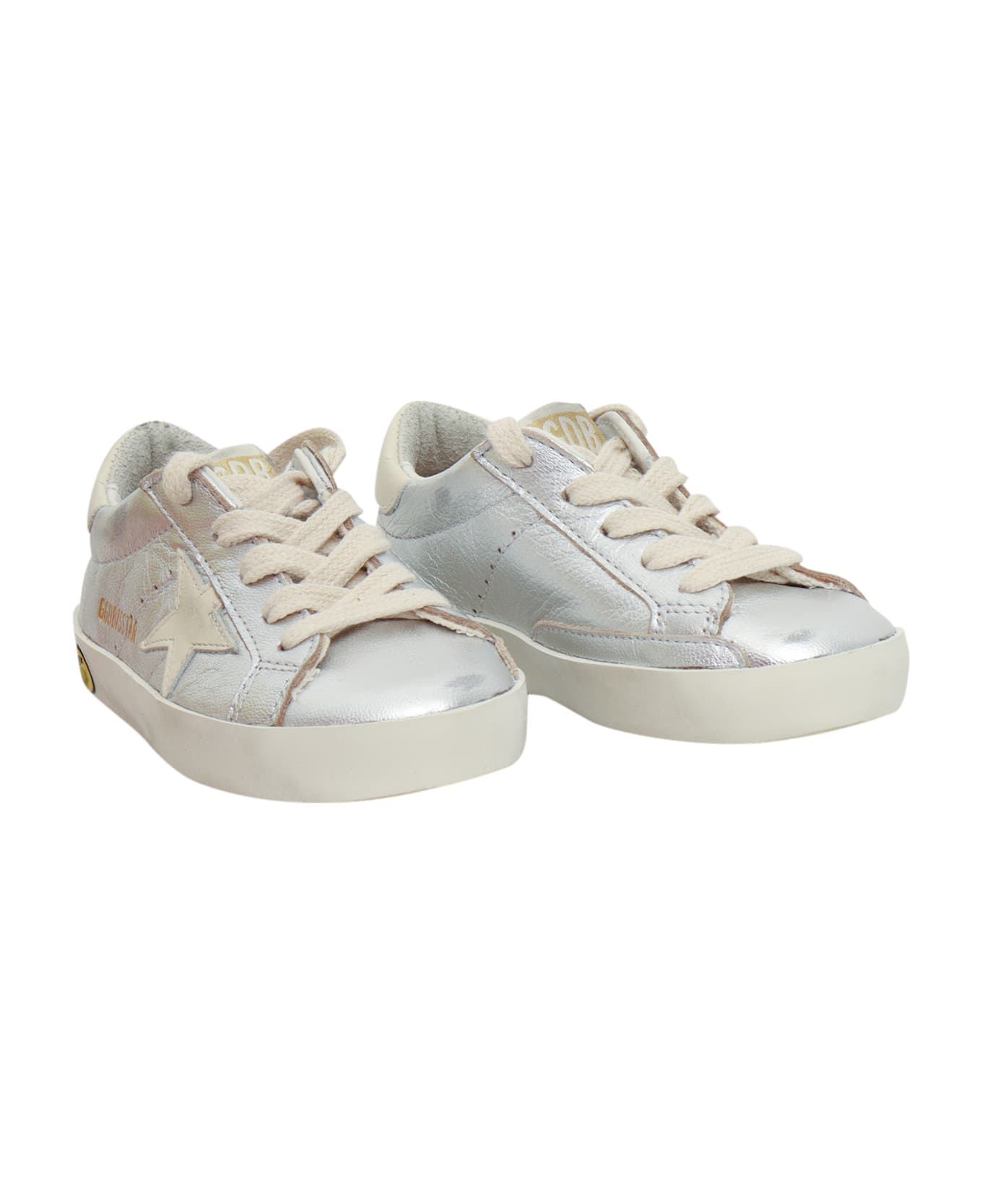 Golden Goose Super Star Laminated Upper Leather Star And Heel - SILVER
