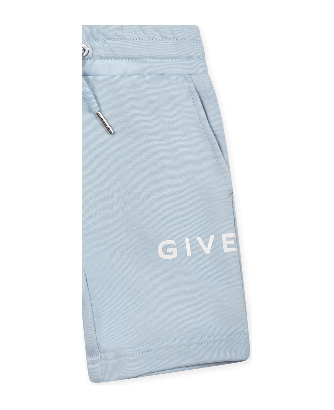 Givenchy Light Blue Shorts For Baby Boy With Logo - Light Blue