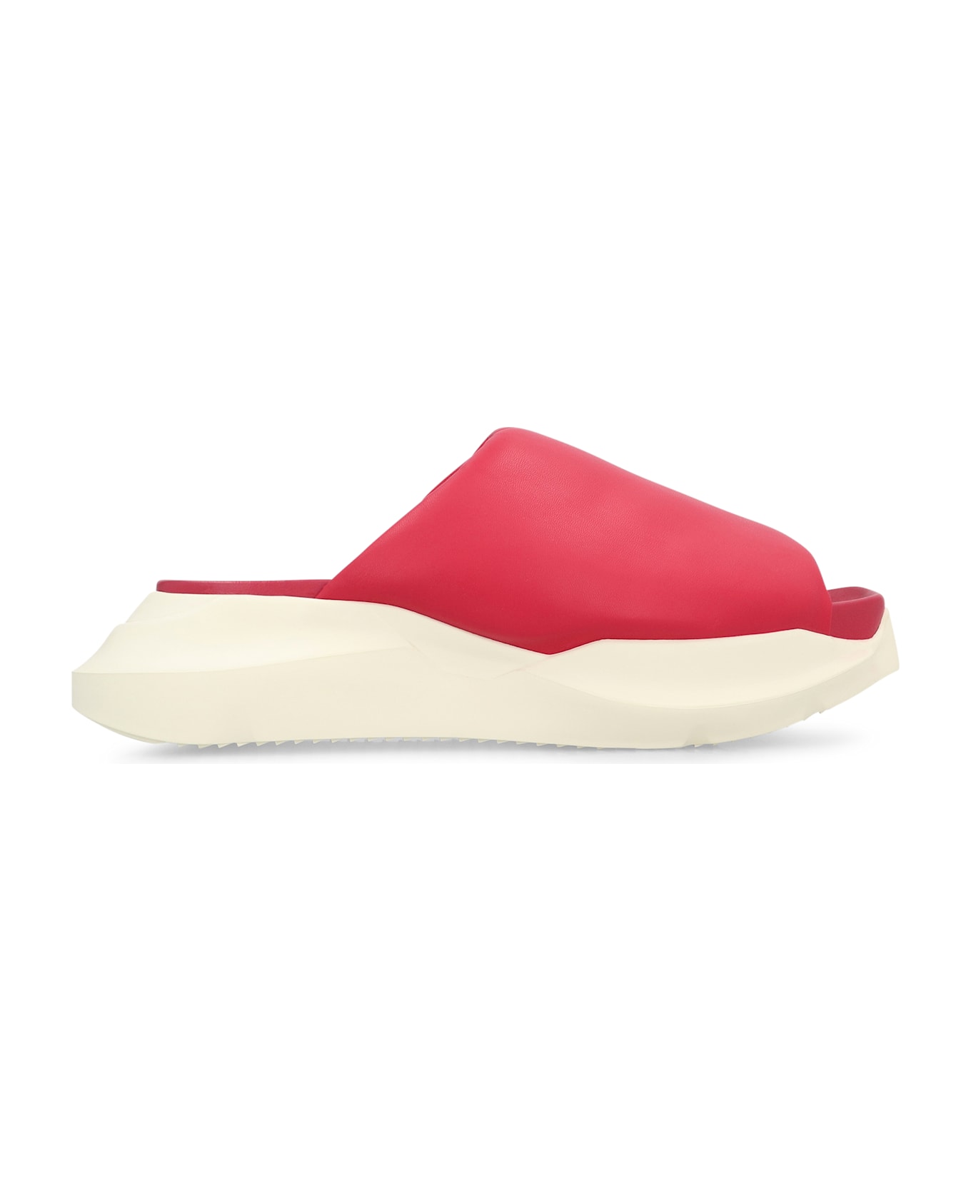 Rick Owens Geth Leather Slides - red