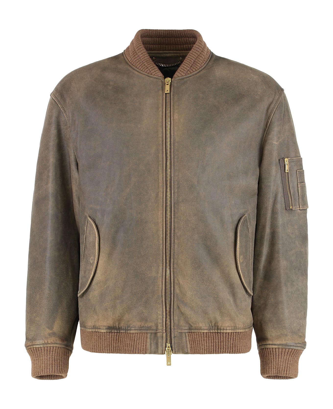 Golden Goose Leather Lived-in Effect Rivet - brown