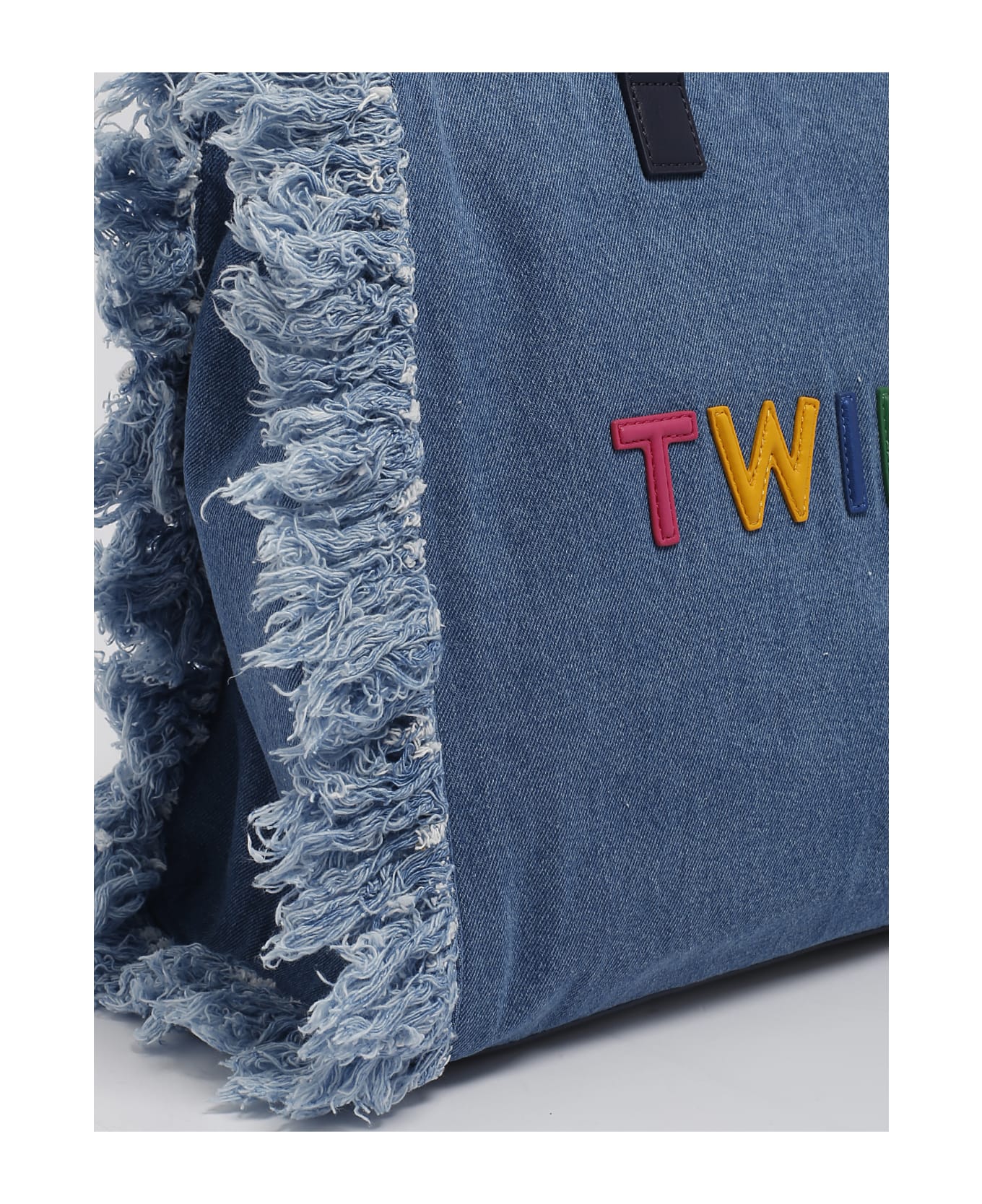 TwinSet Cotton Shoulder Bag - DENIM