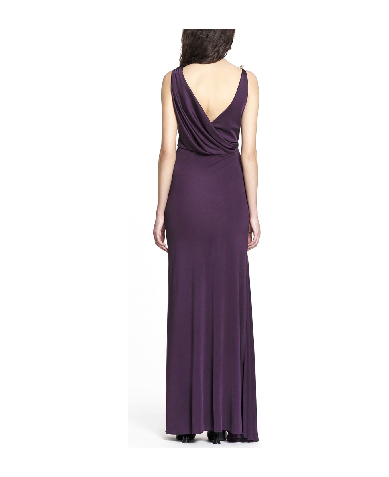 Lanvin Grape Viscose Long Dress - CASSIS