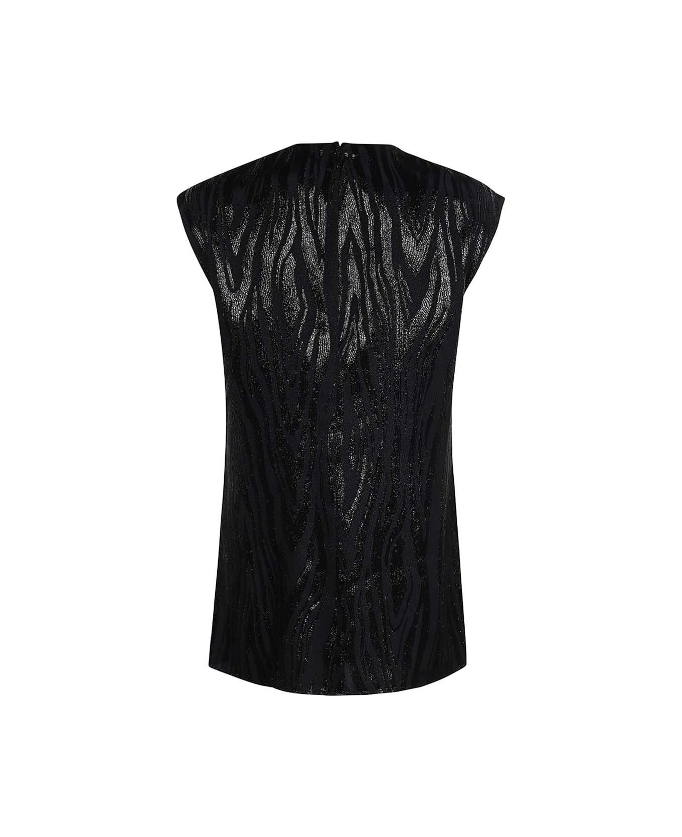 Stella McCartney Woodgrain Lurex Top - Black