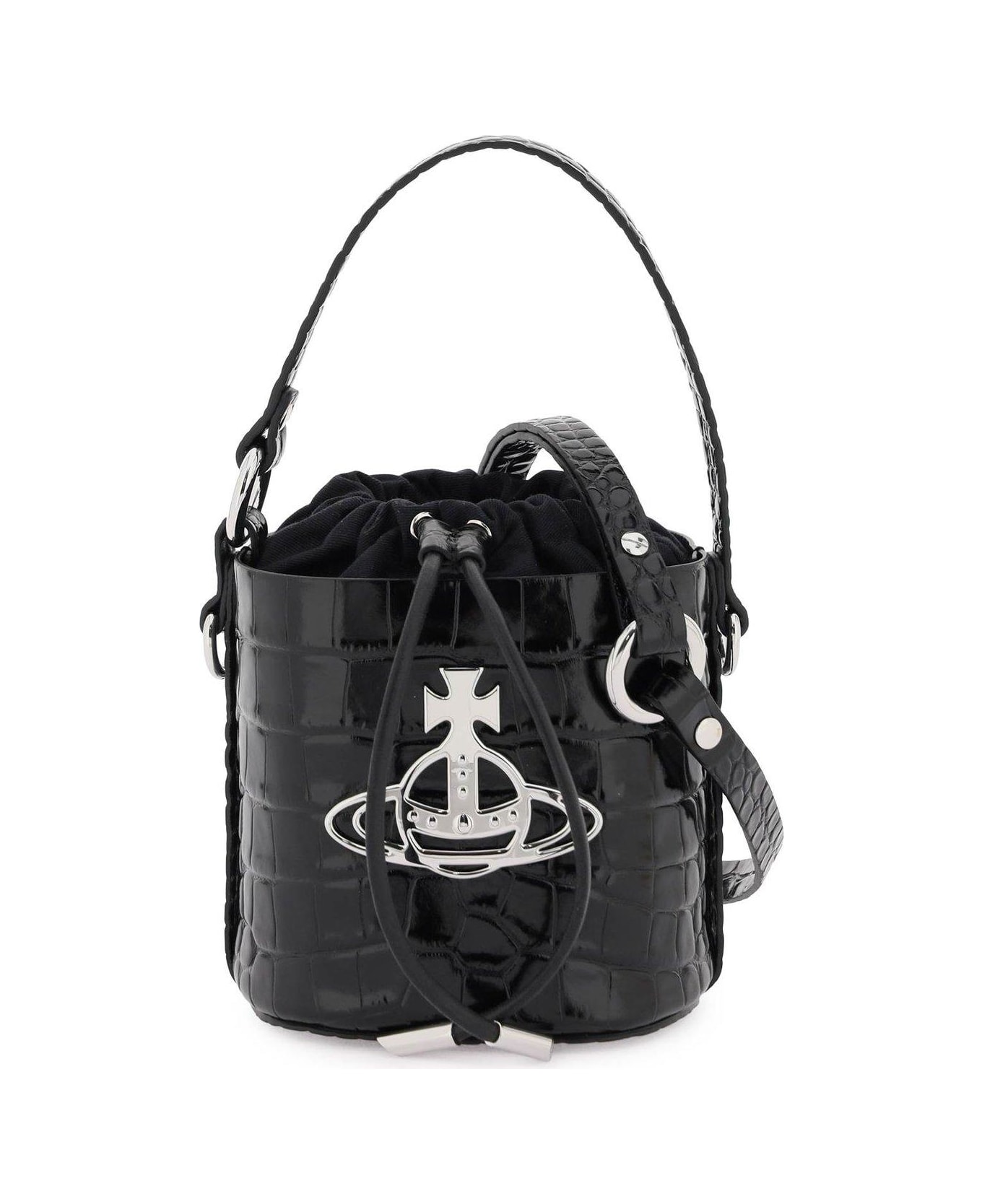 Vivienne Westwood Daisy Embossed Bucket Bag - Black