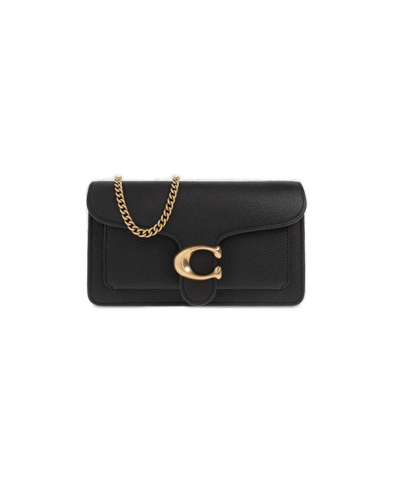 Coach Tabby Logo Plaque Chain-linked Crossbody Bag - Black