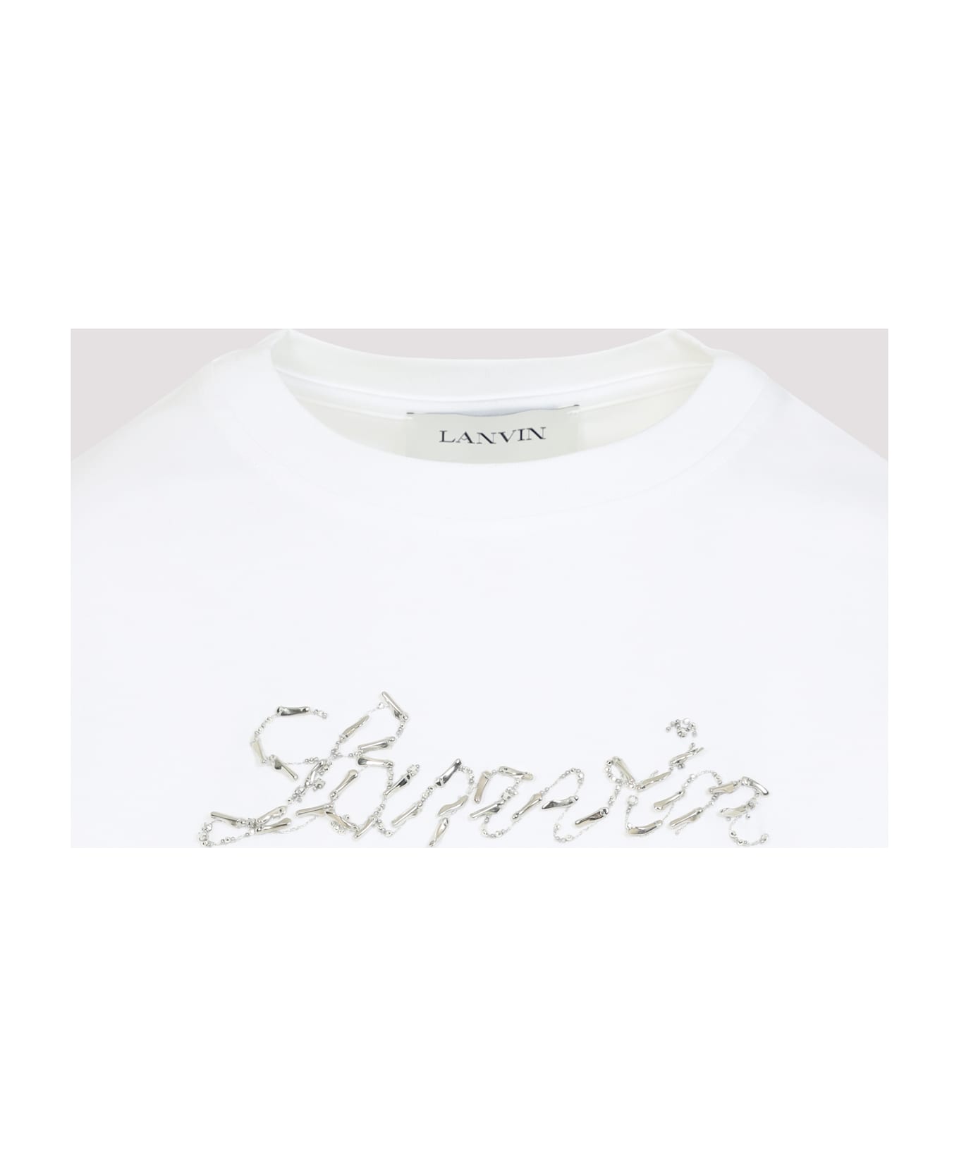 Lanvin Embroidered Script Logo T-shirt - Optic White