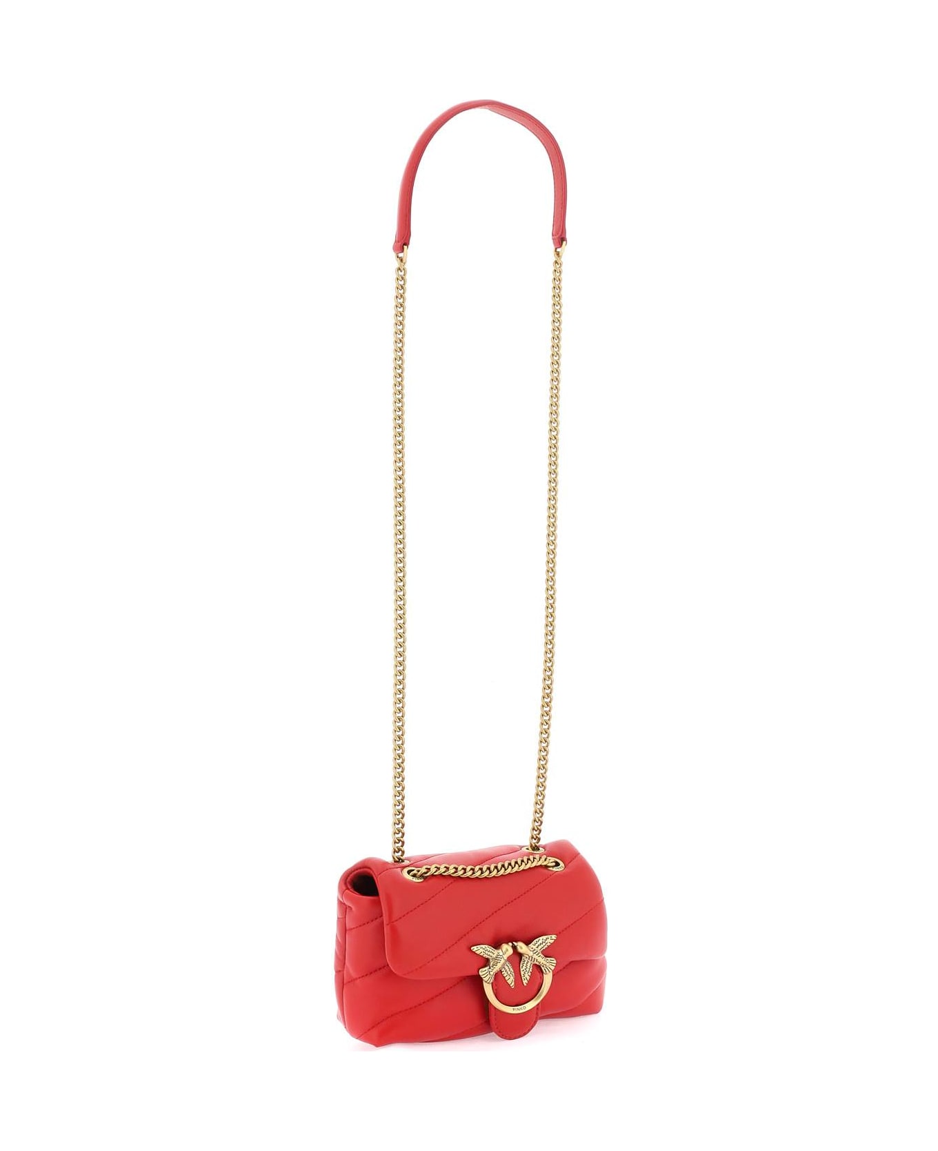 Pinko Love Baby Puff Quilt Bag - ROSSO ANTIQUE GOLD (Red)