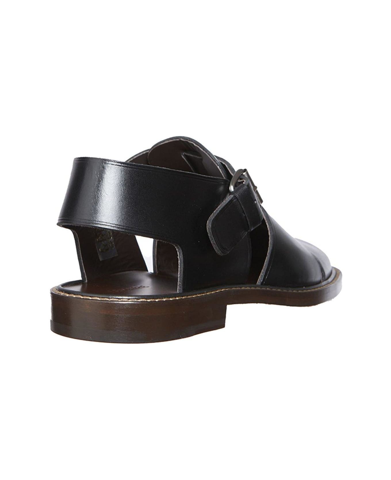 Lemaire Buckled Slingback Sandals - BLACK