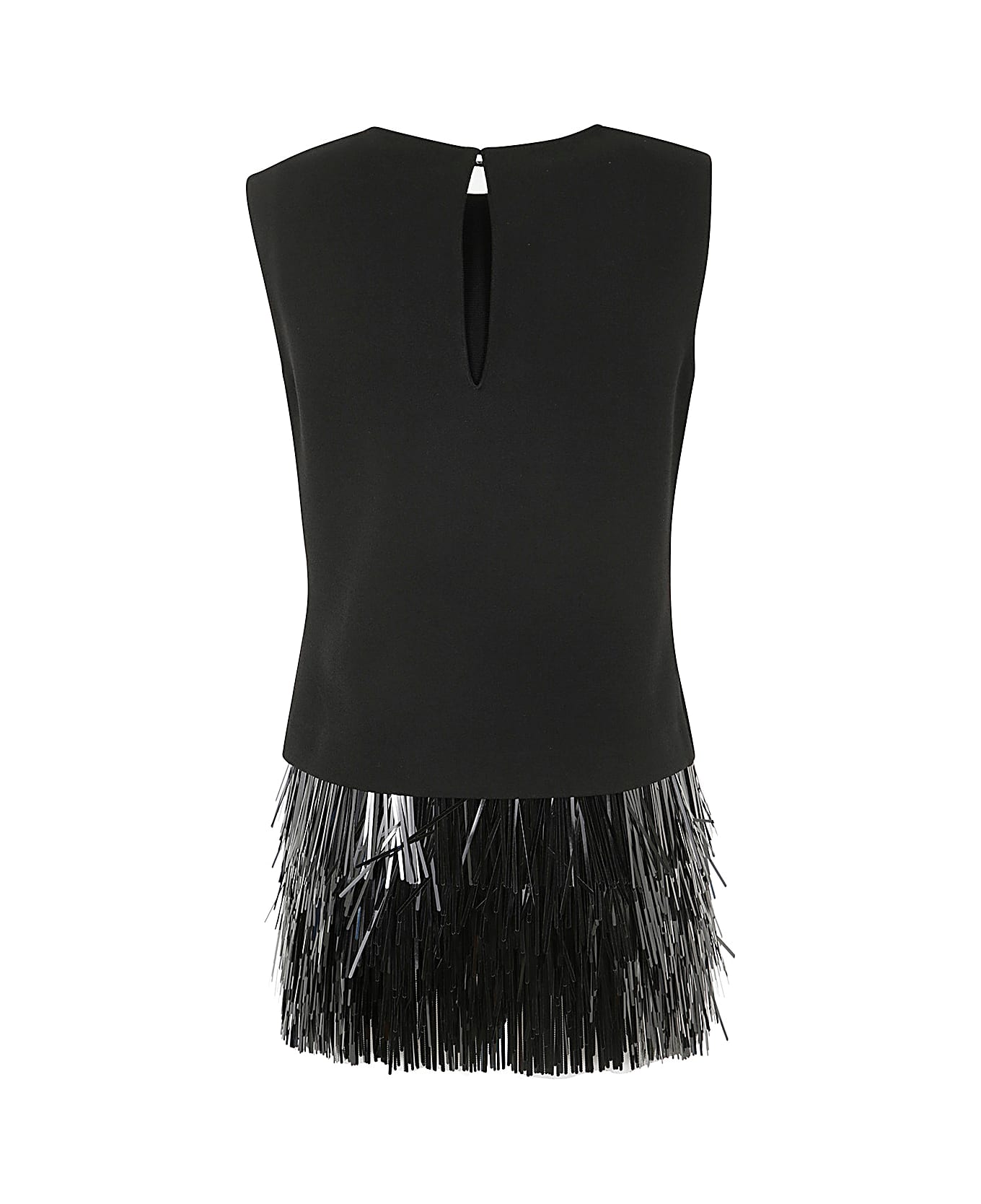 Liviana Conti Fringes Blouse - Black タンクトップ