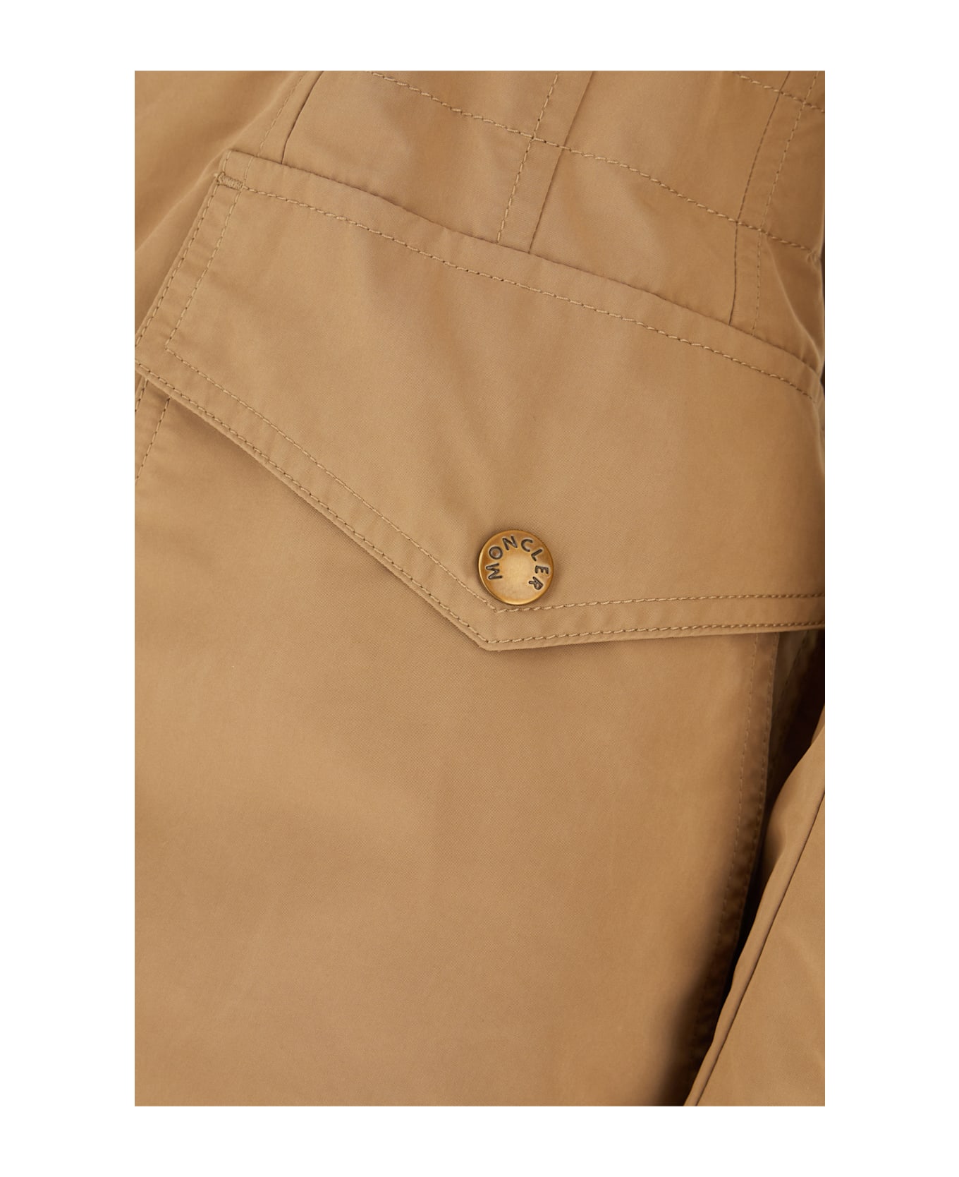 Moncler Camel Polyester Bland Jacket - Beige