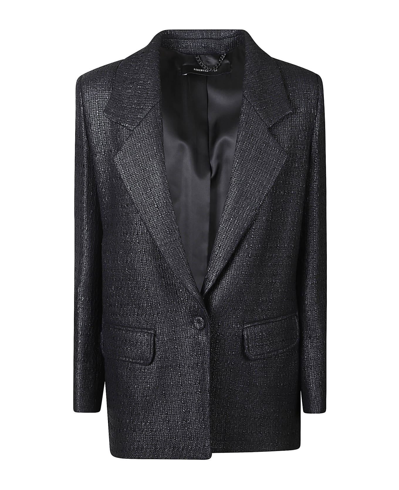 Federica Tosi Single-button Tweed Blazer - Black ブレザー