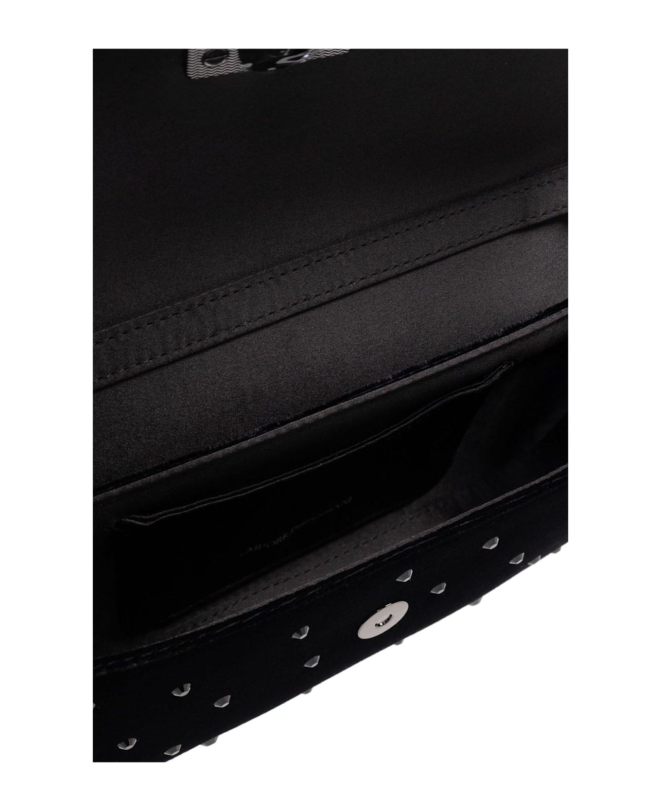 Emporio Armani Velvet Shoulder Bag - Black