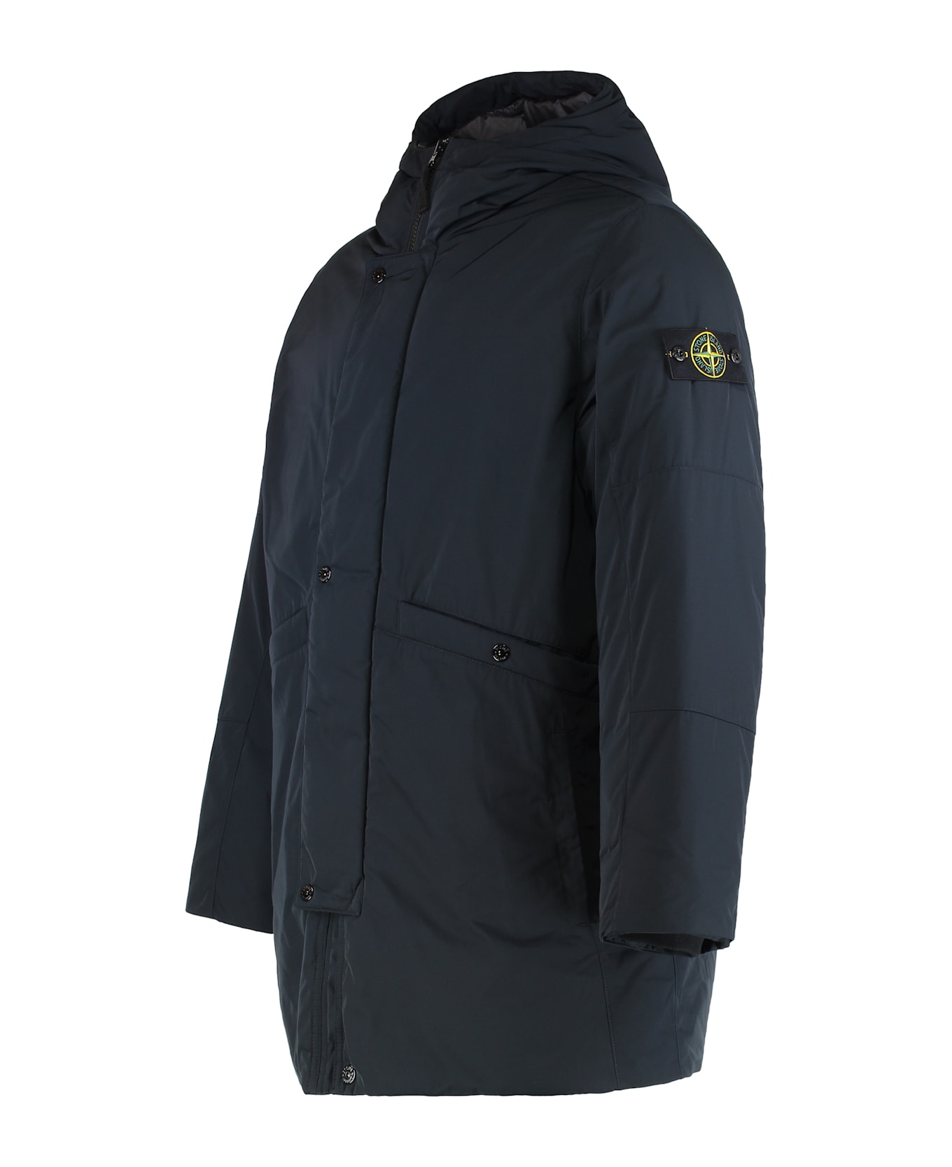 Stone Island Padded Parka With Hood - blue
