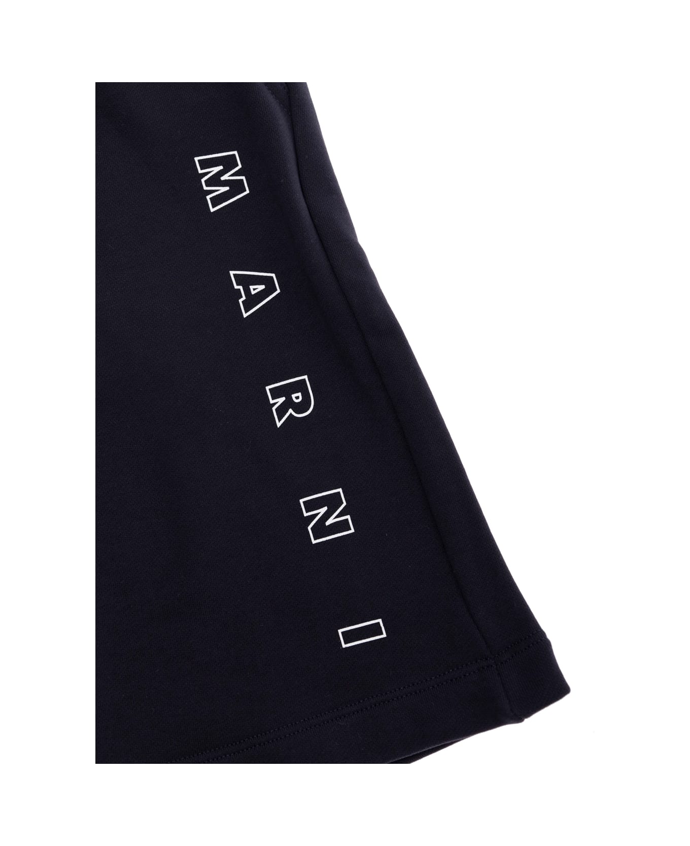 Marni Blue Shorts With Elastic Waist And Logo Lettering On The Front In Cotton Boy - Blu