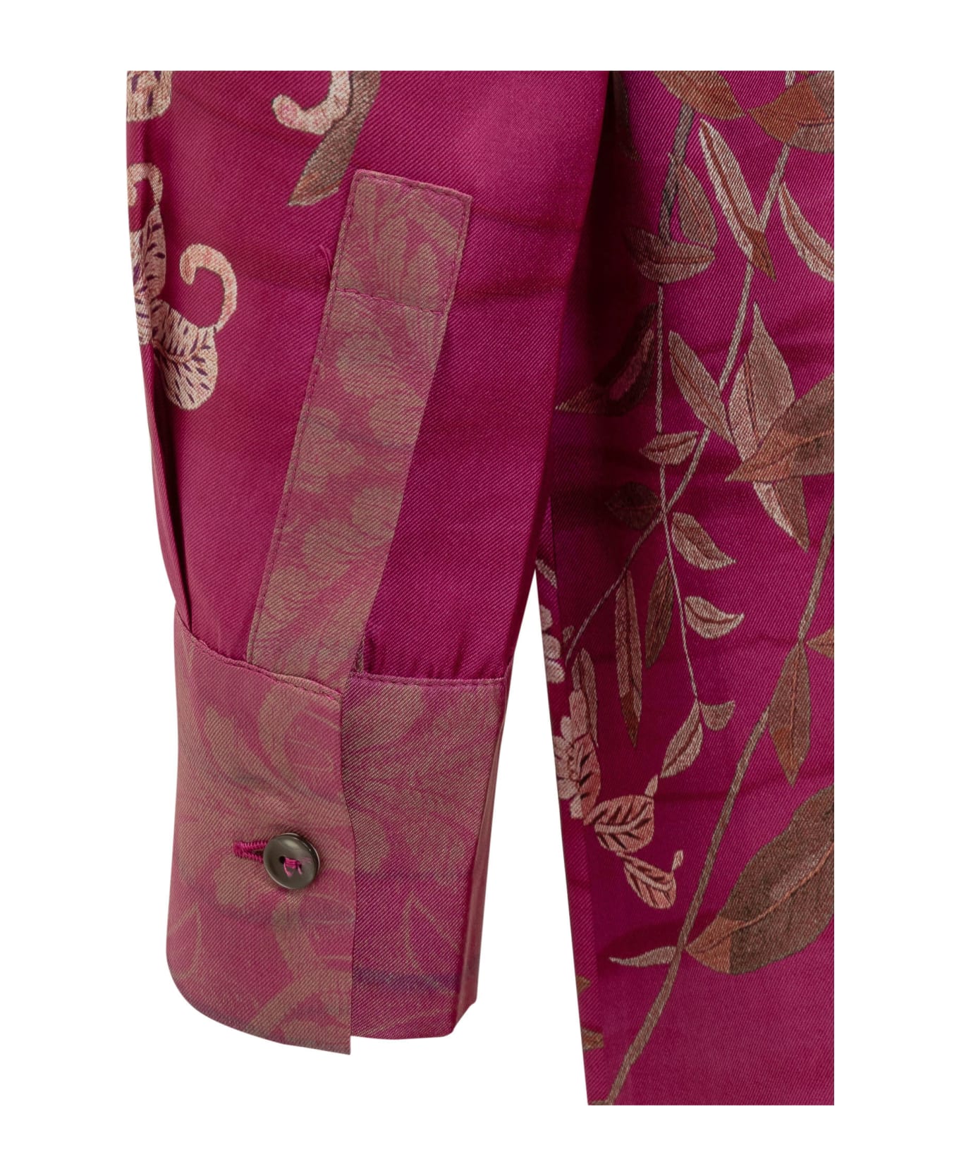 Pierre-Louis Mascia Silk Dress With Floral Pattern - BORDEAUX MULTI