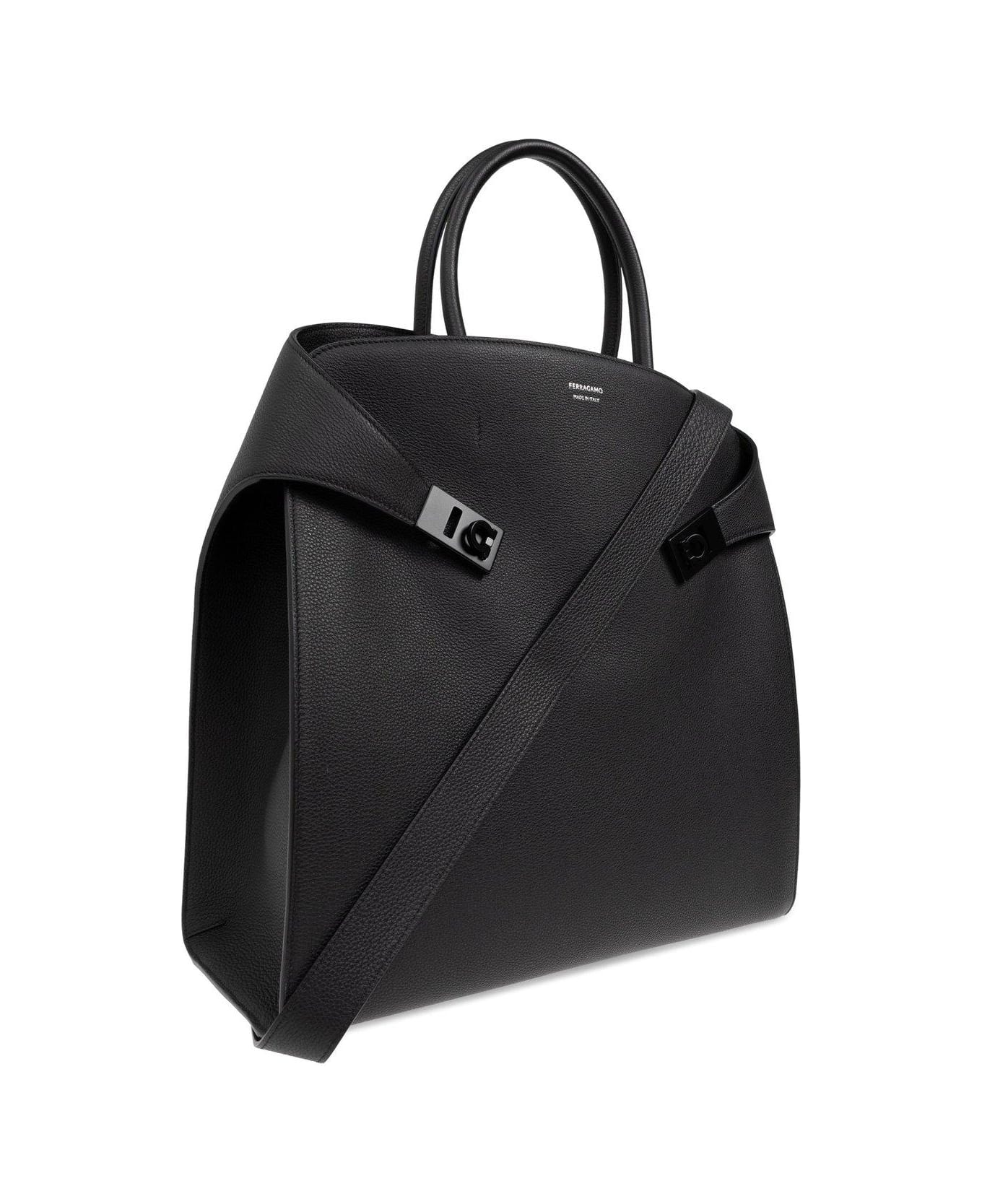 Ferragamo Hug Tote Bag - BLACK