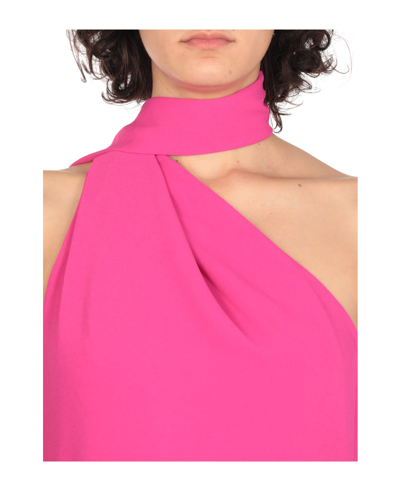 Solace London Samira Midi Dress - Fuchsia