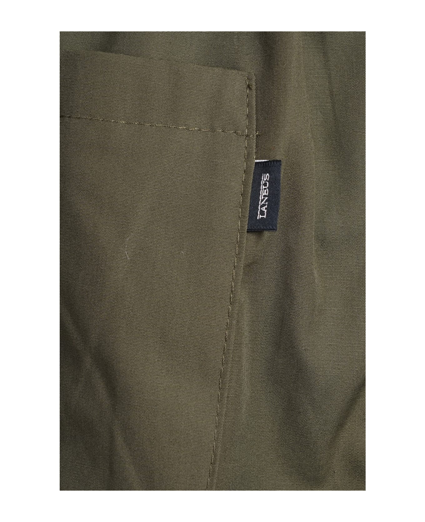 Laneus Shorts In Green Cotton - Verde