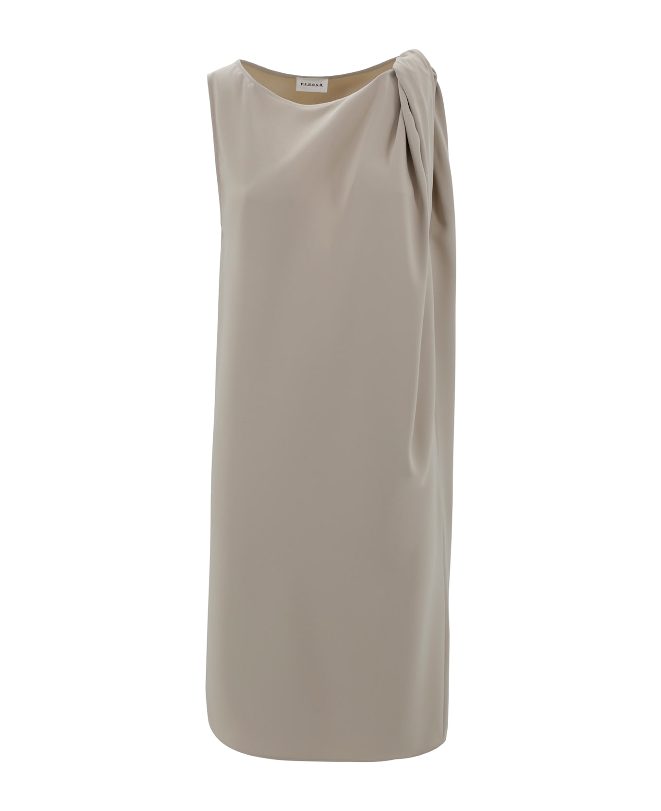 Parosh Midi Dress With Crossover - Sand