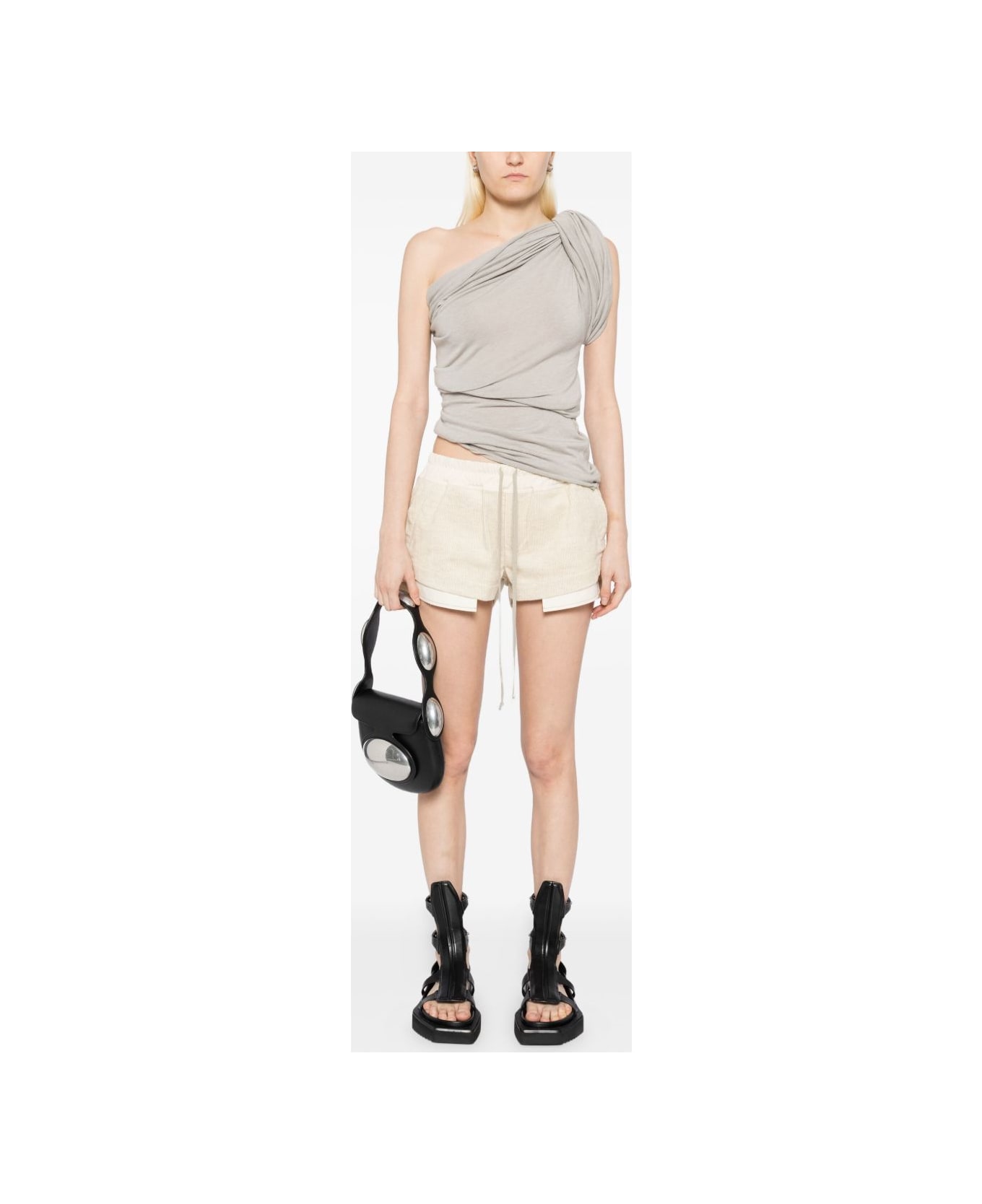 Rick Owens Twist Cotton Tank Top - Ivory