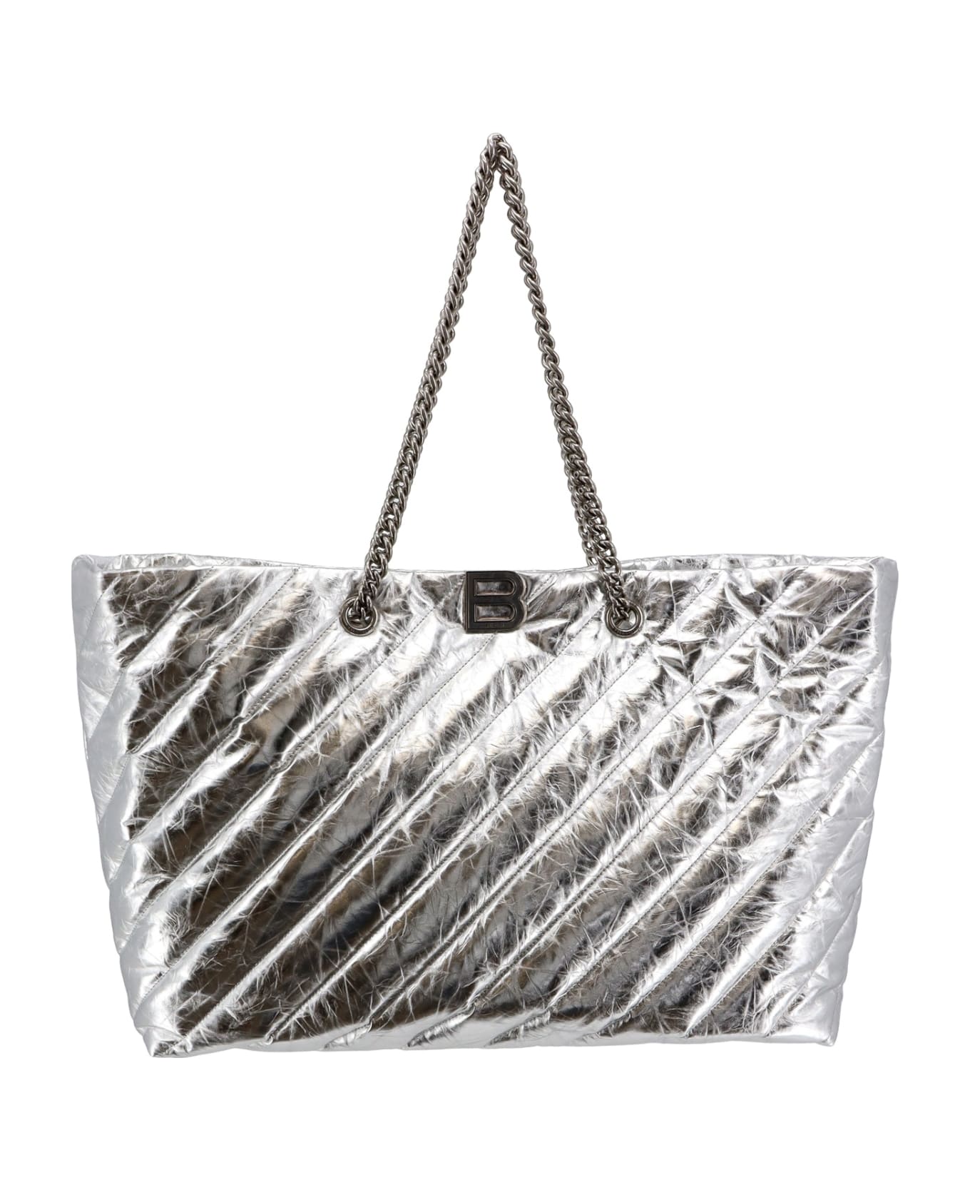 Balenciaga All Crush Shoulder Bag - Silver